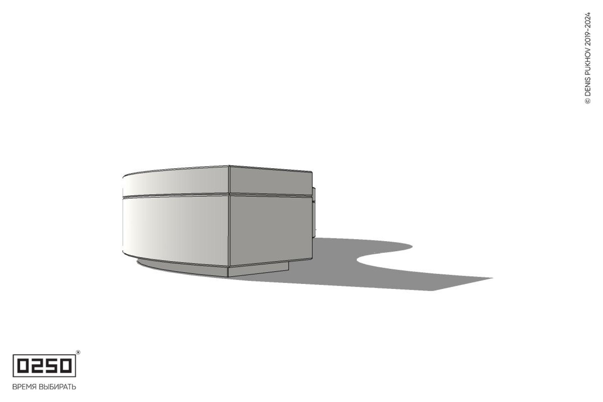 Уличная Бетонная изогнутая скамейка на блоке четырехпролетная малого радиуса производство 0250