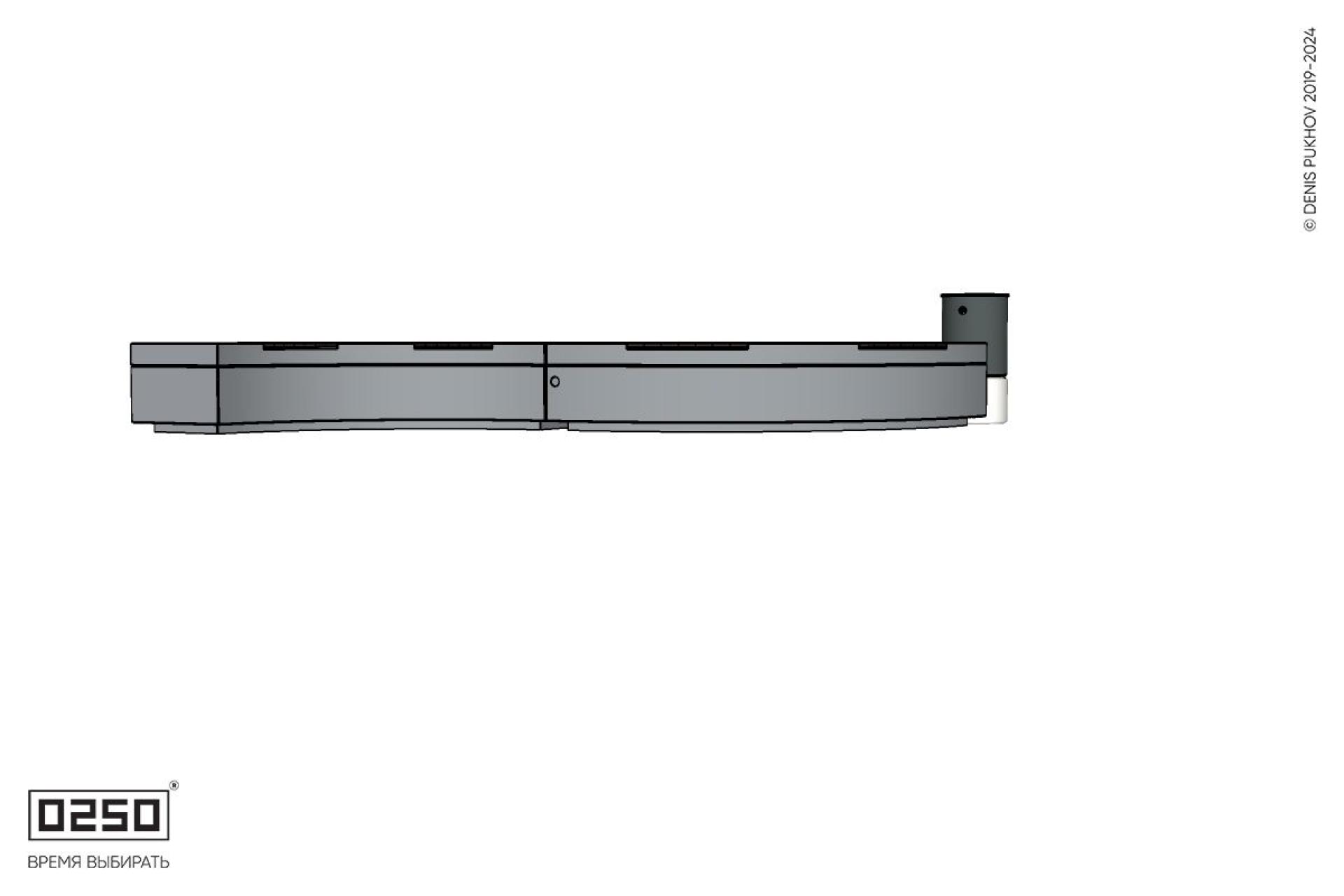 Уличная Изогнутая скамейка на блоке двухпролетная малого радиуса с урной Урбан 2 производство 0250