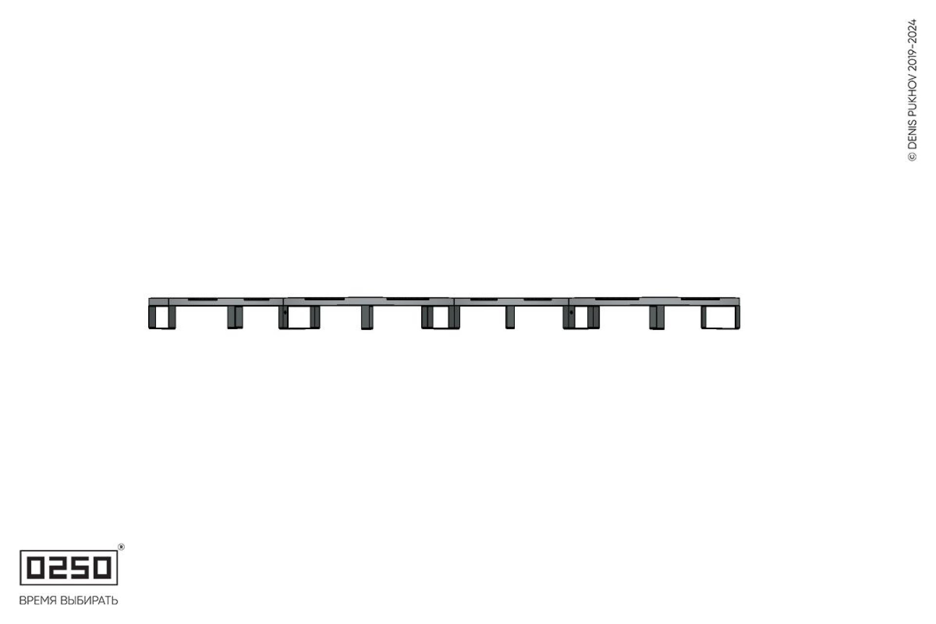 Уличная Изогнутая скамейка на ножках четырехпролетная малого радиуса производство 0250