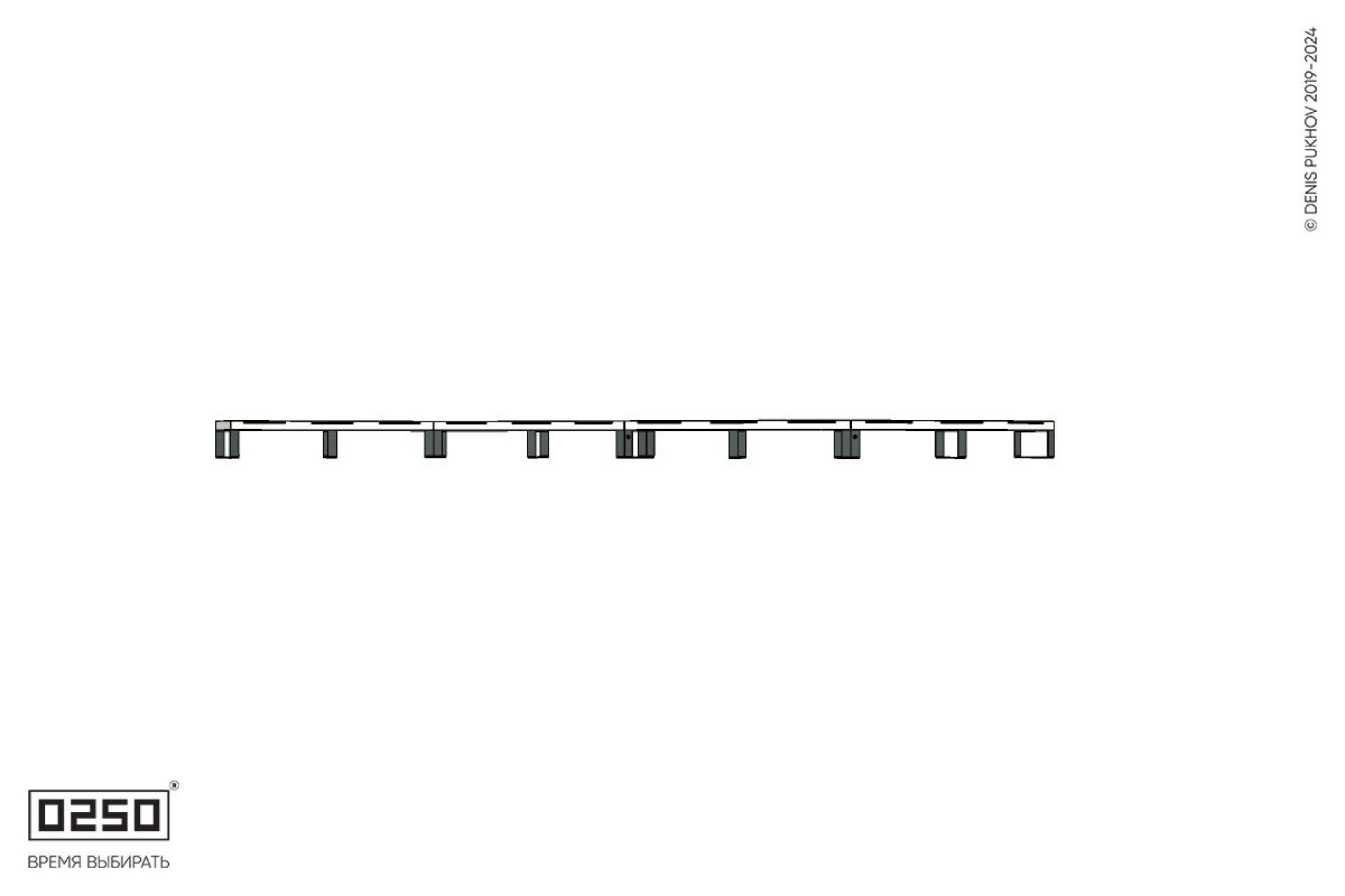 Уличная Изогнутая скамейка на ножках четырехпролетная двойная большого радиуса производство 0250