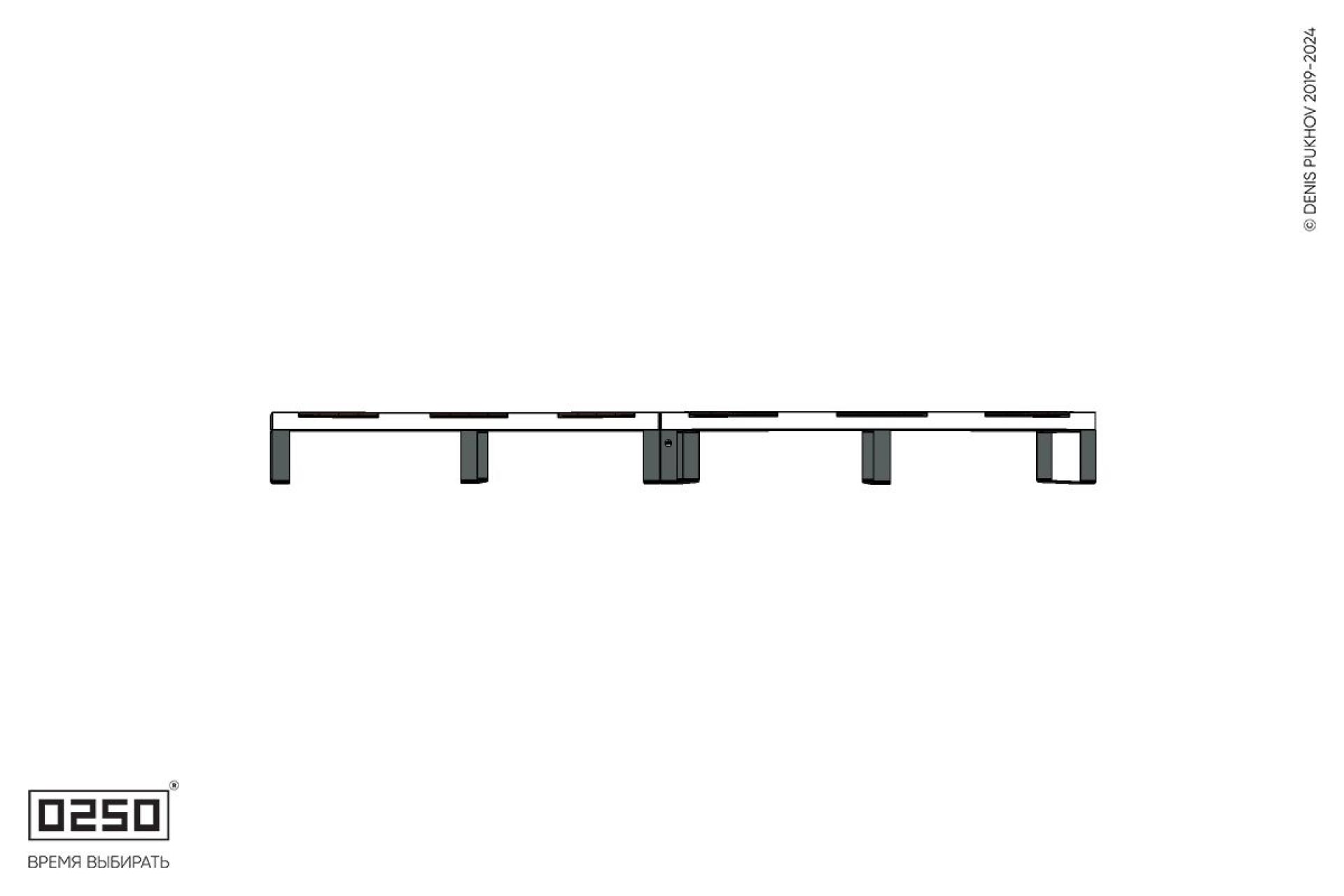 Уличная Изогнутая скамейка двухпролетная большого радиуса на ножках производство 0250