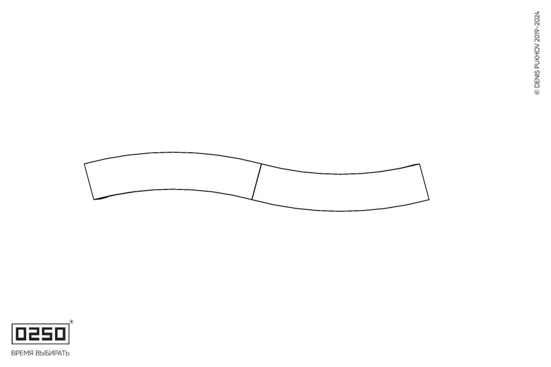 Уличная Изогнутая скамейка на ножках двухпролетная большого радиуса производство 0250, module