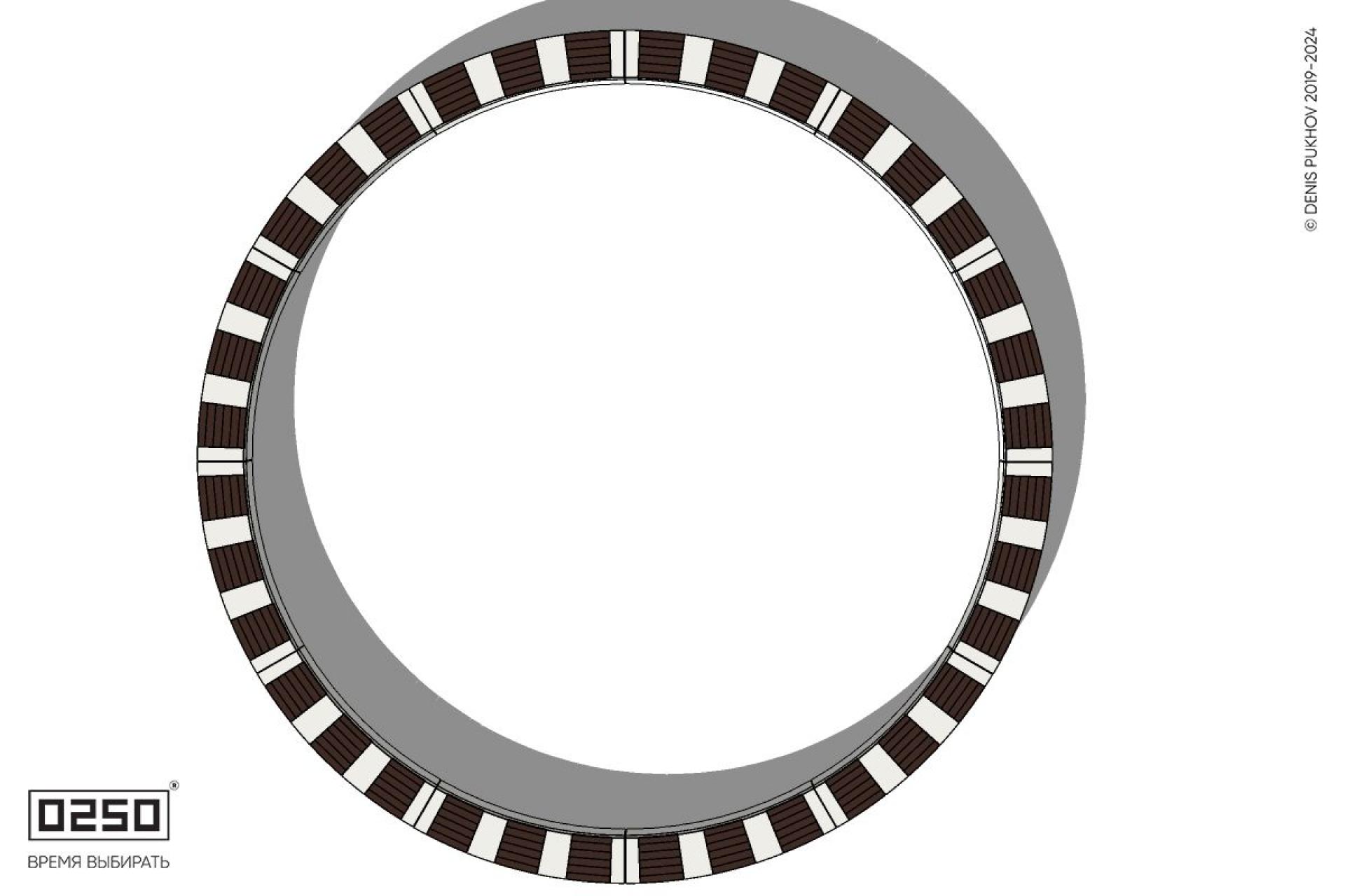 Уличная Скамейка кольцевая большого радиуса на блоке производство 0250, module