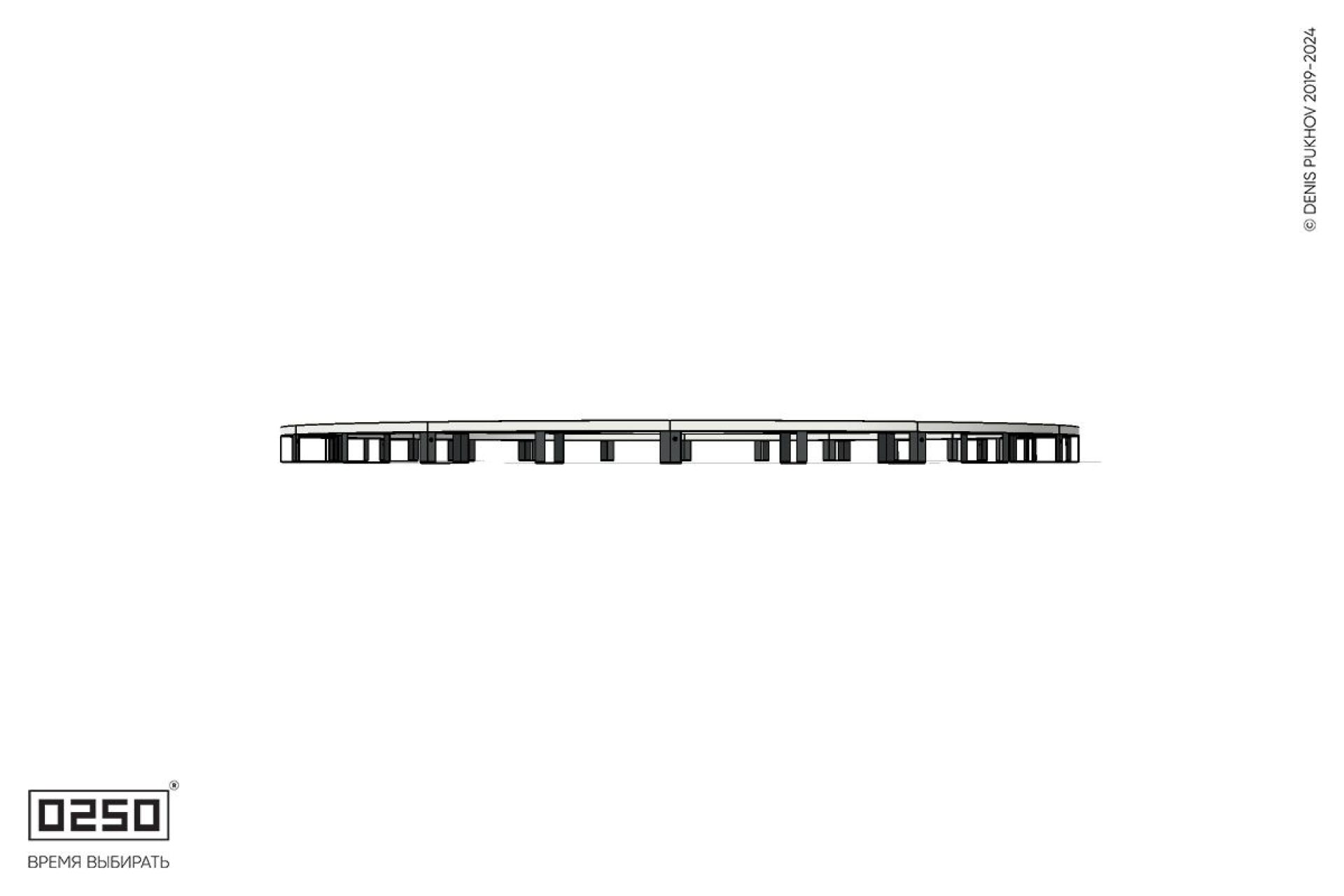 Уличная Бетонная кольцевая скамейка большого радиуса на ножках производство 0250