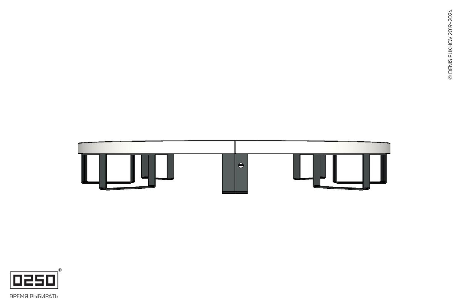 Уличная Бетонная кольцевая скамейка малого радиуса на ножках производство 0250