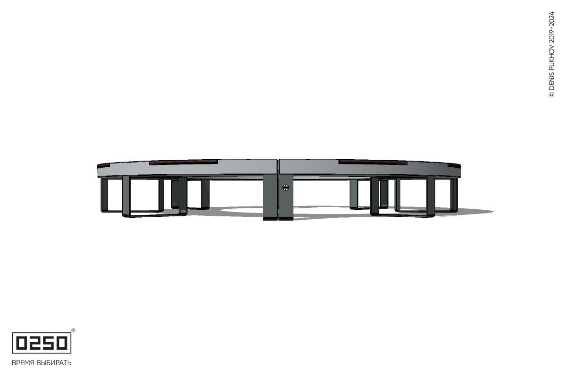 Уличная Кольцевая скамейка малого радиуса на ножках производство 0250