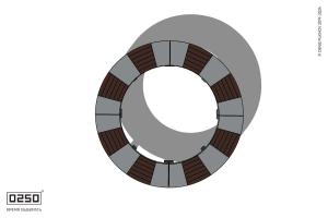 Кольцевая скамейка малого радиуса на ножках