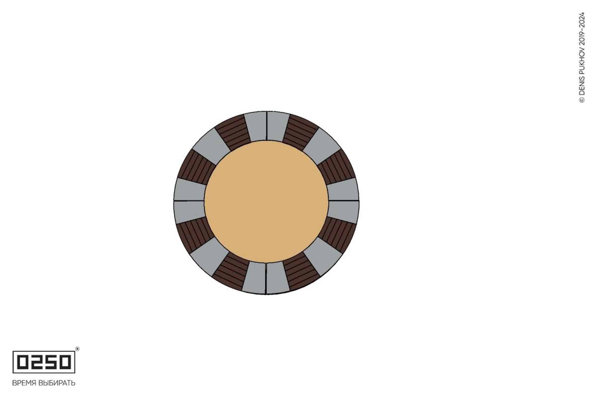 Уличная Кольцевая скамейка песочница малого радиуса на блоке производство 0250