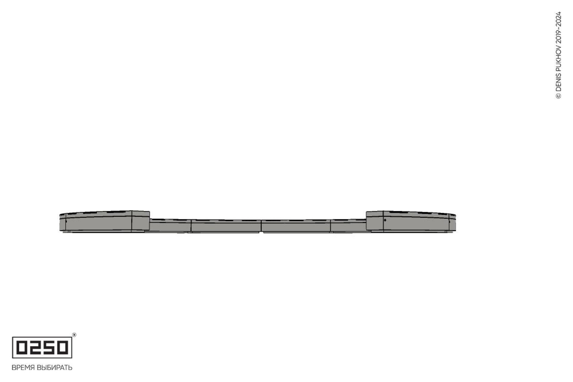 Уличная Скамейка кольцевидная десятипролетная на блоке производство 0250