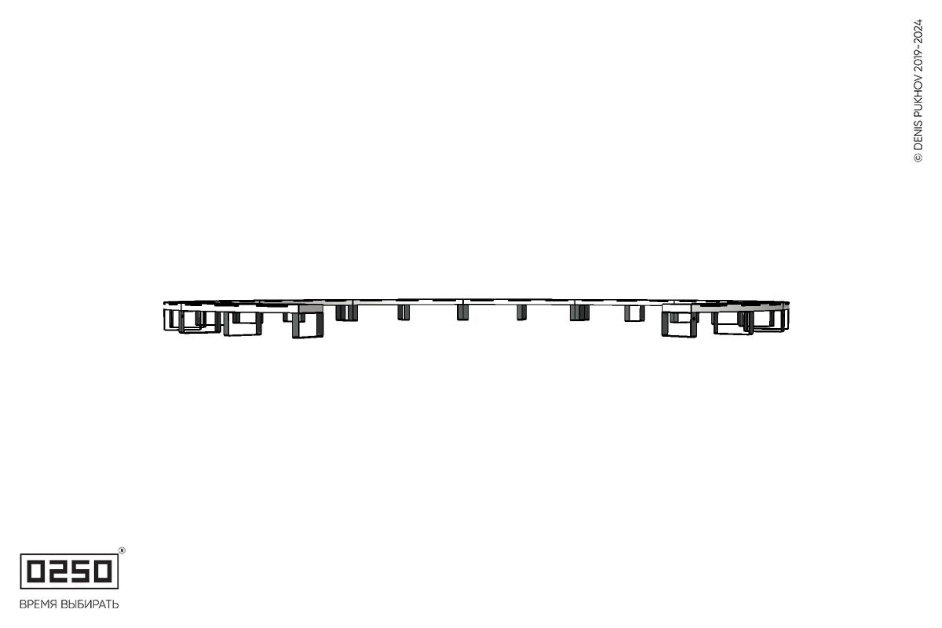 Уличная Кольцевидная скамейка большого радиуса десятипролетная  на ножках производство 0250