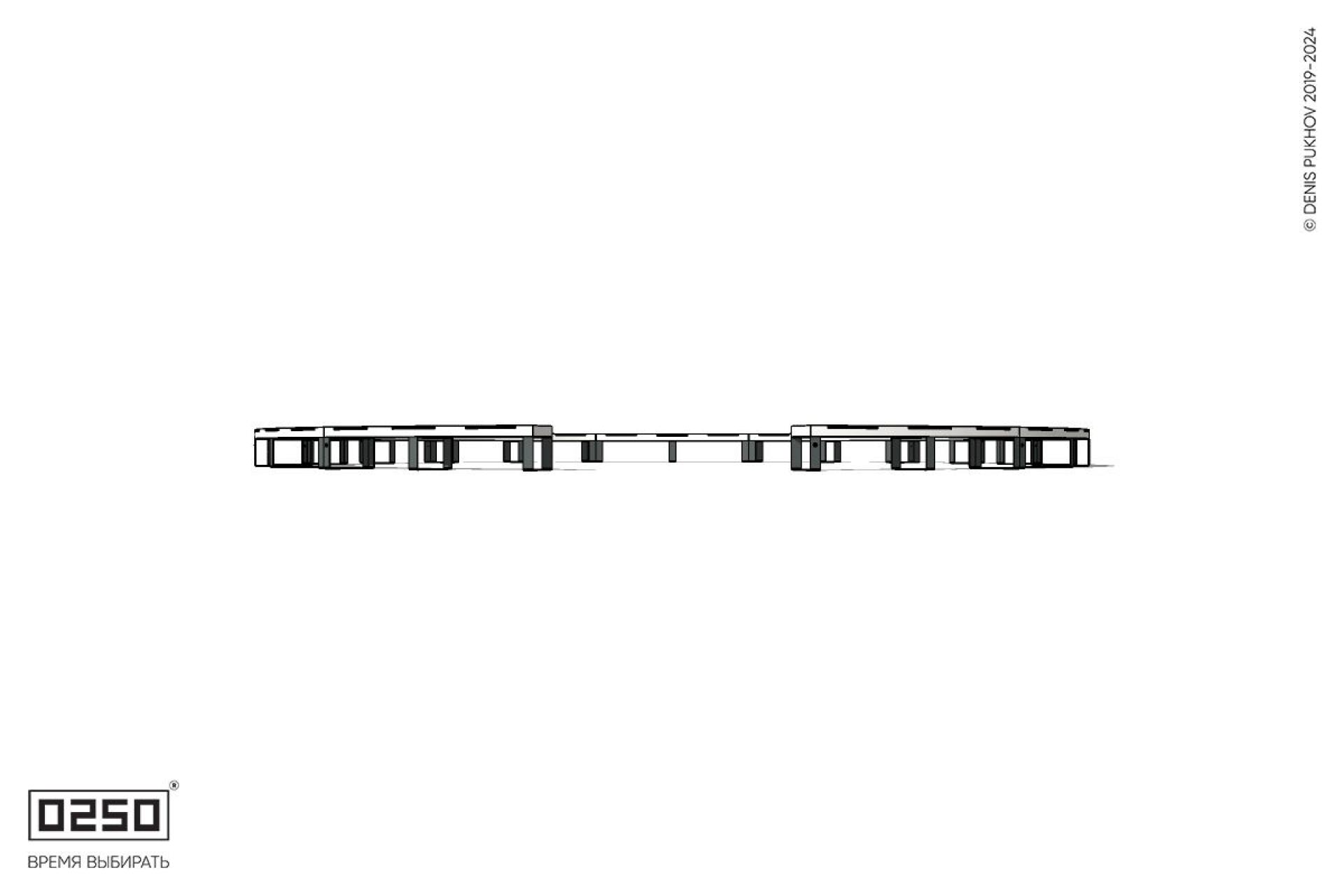 Уличная Кольцевидная скамейка большого радиуса одиннадцатипролетная на ножках производство 0250