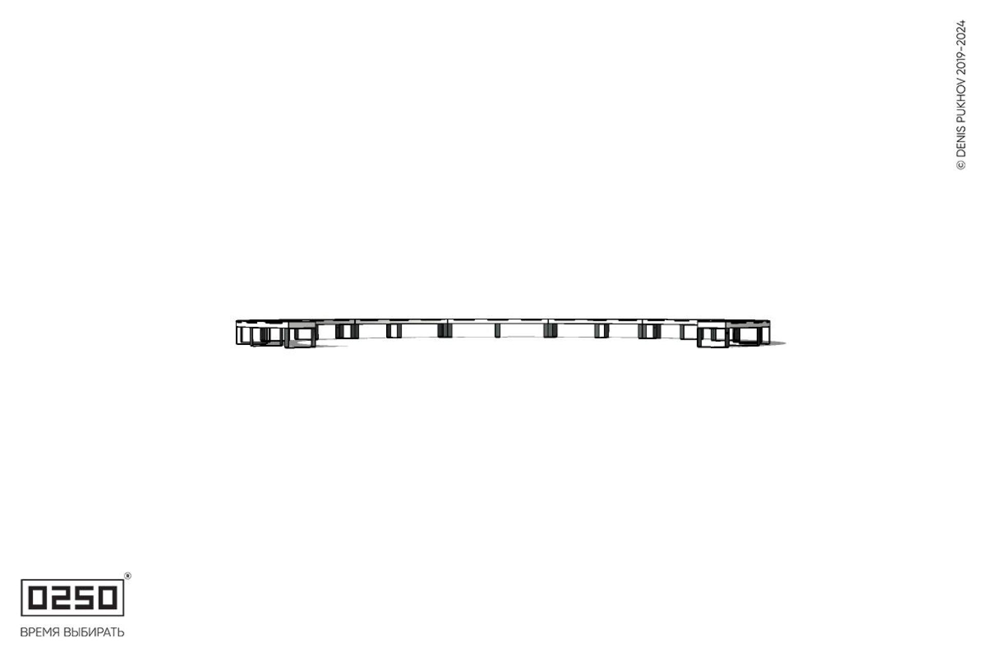 Уличная Кольцевидная скамейка большого радиуса девятипролетная на ножках производство 0250