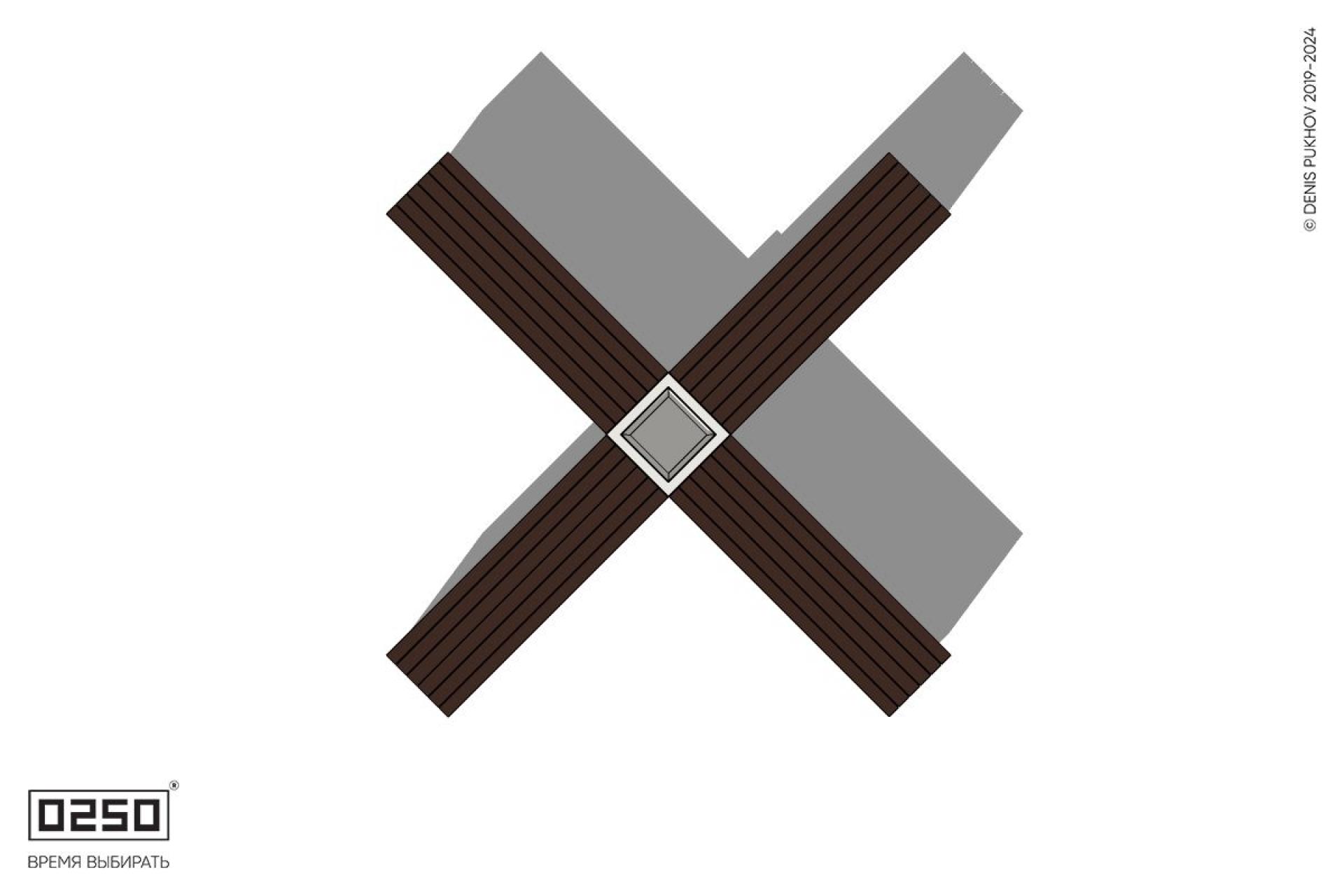 Уличная Крестовая скамейка на блоке с вазоном производство 0250