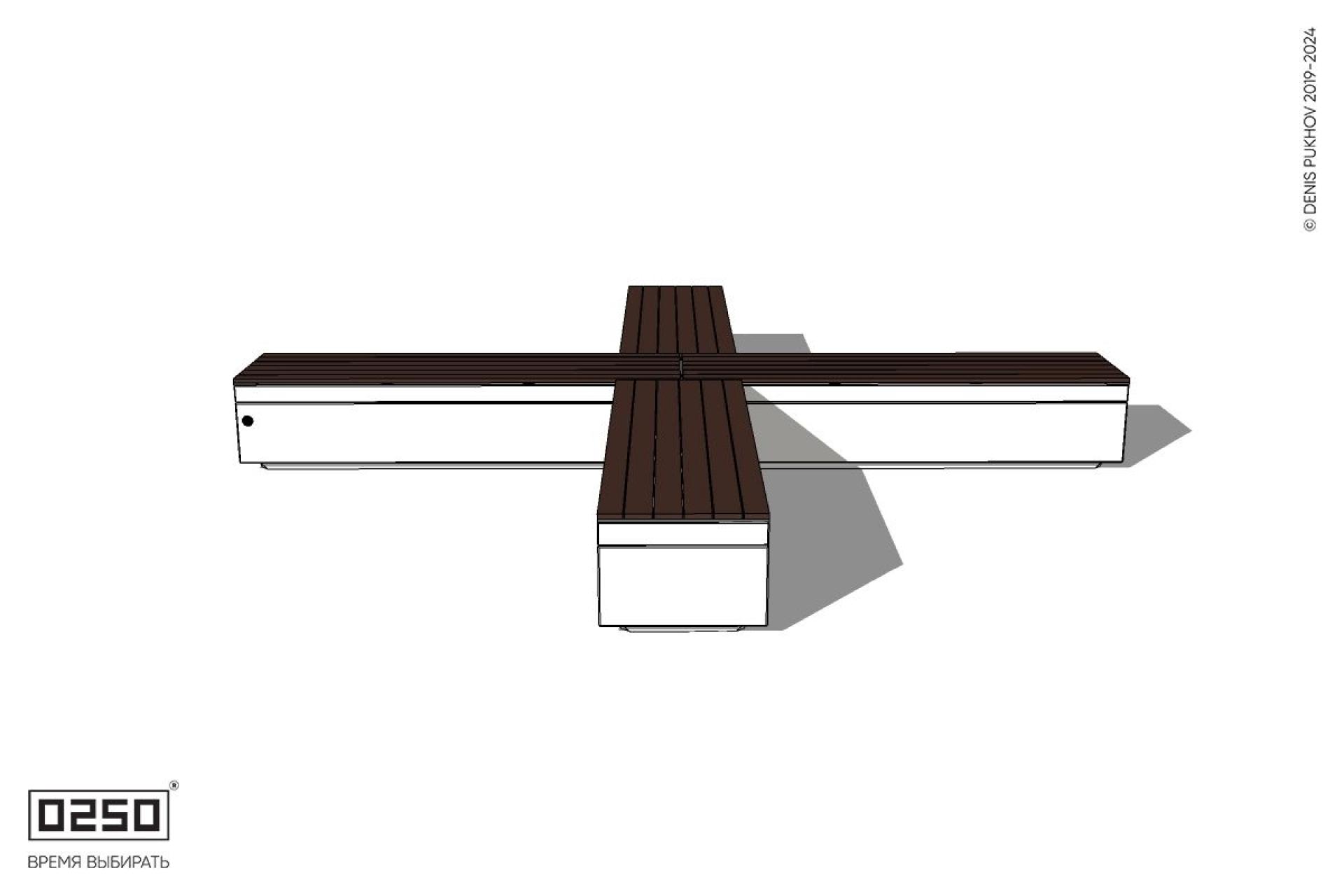 Уличная Крестовая скамейка на блоке производство 0250