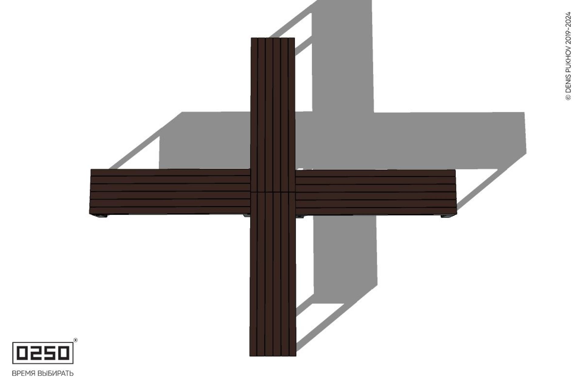 Уличная Крестовая скамейка на ножках производство 0250, module