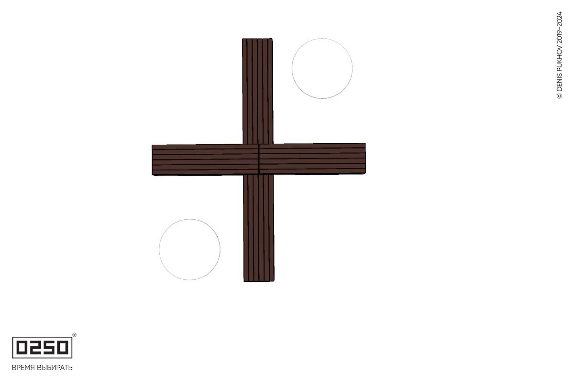 Уличная Крестовая скамейка на блоке с двумя столами Рондо производство 0250