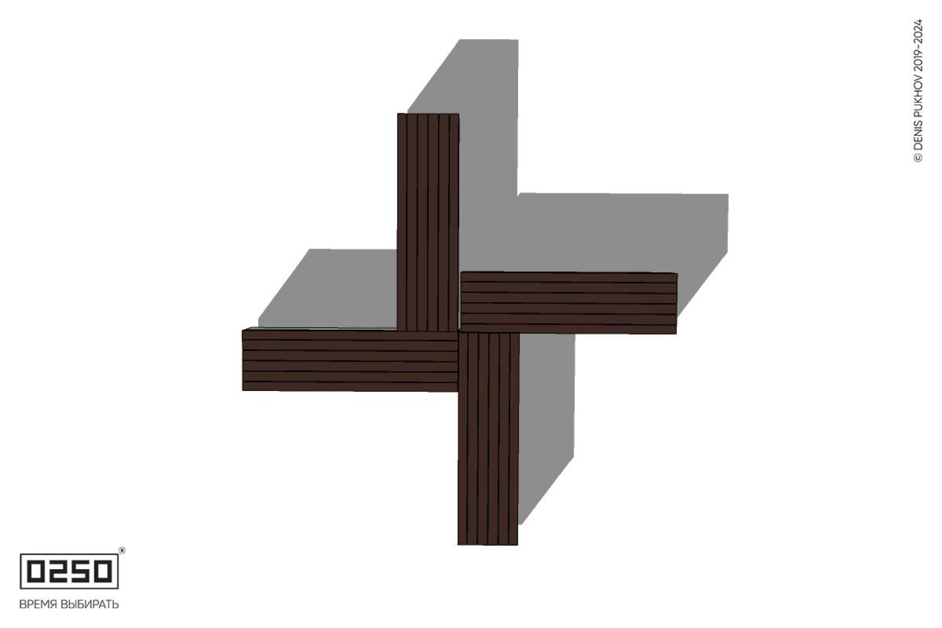 Уличная Крестовидная скамейка на блоке производство 0250, module