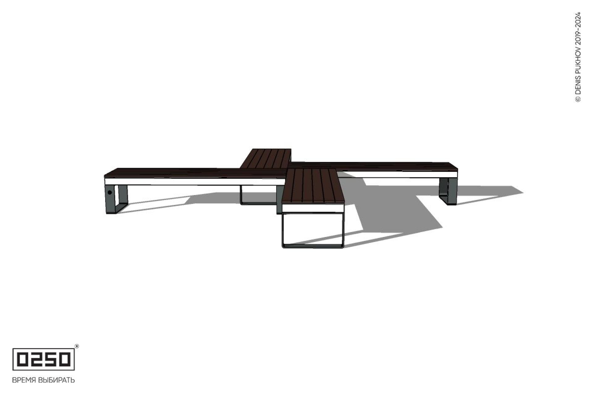 Уличная Крестовидная скамейка на ножках производство 0250