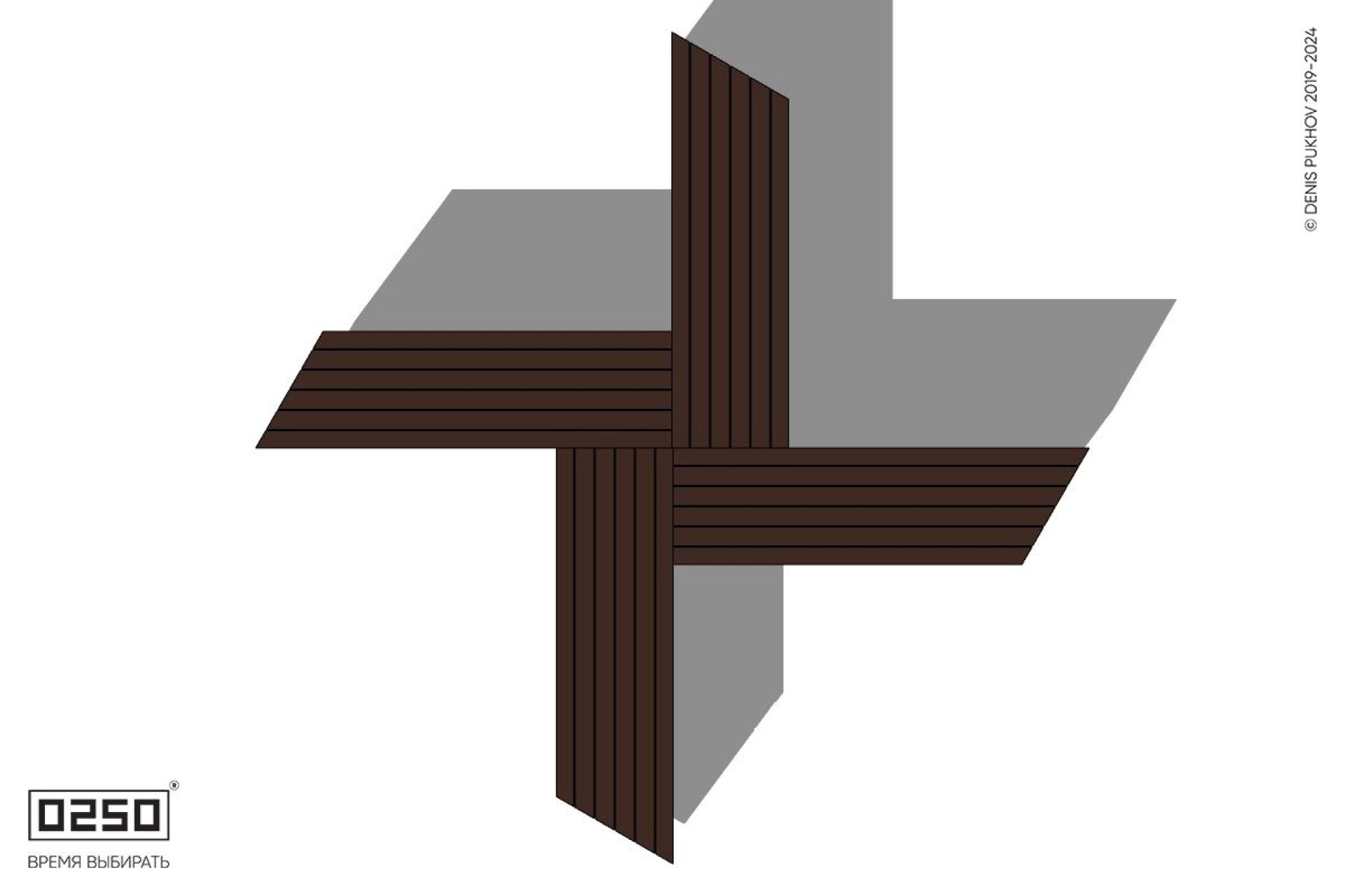 Уличная Крестовидная скошенная скамейка на блоке производство 0250, module