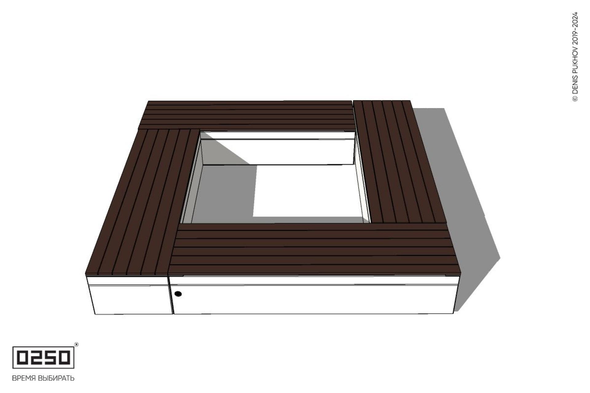 Уличная Квадратная скамейка на блоке производство 0250
