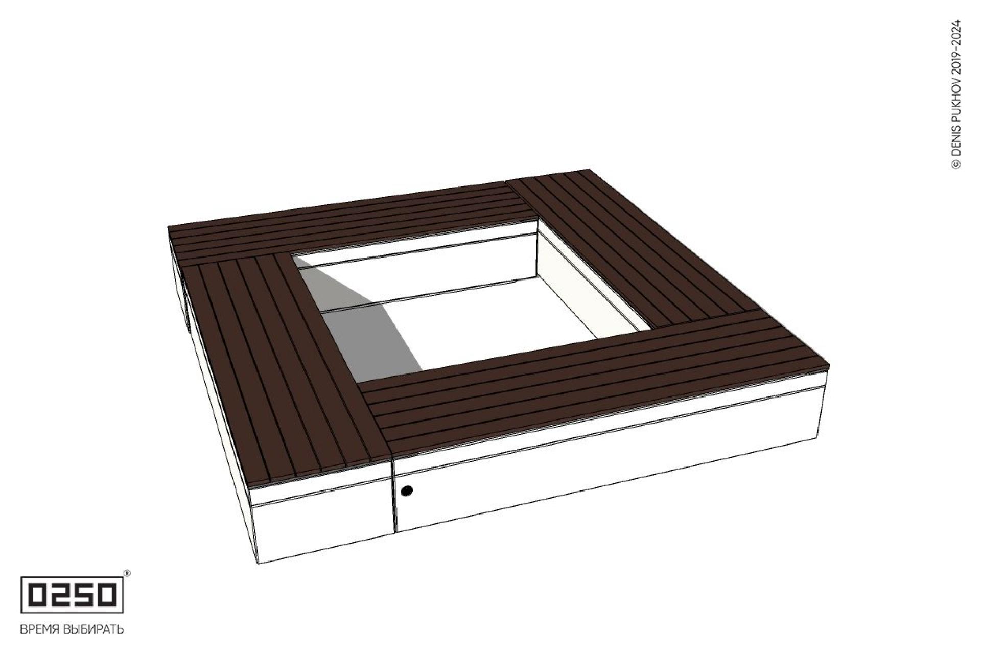 Уличная Квадратная скамейка на блоке производство 0250