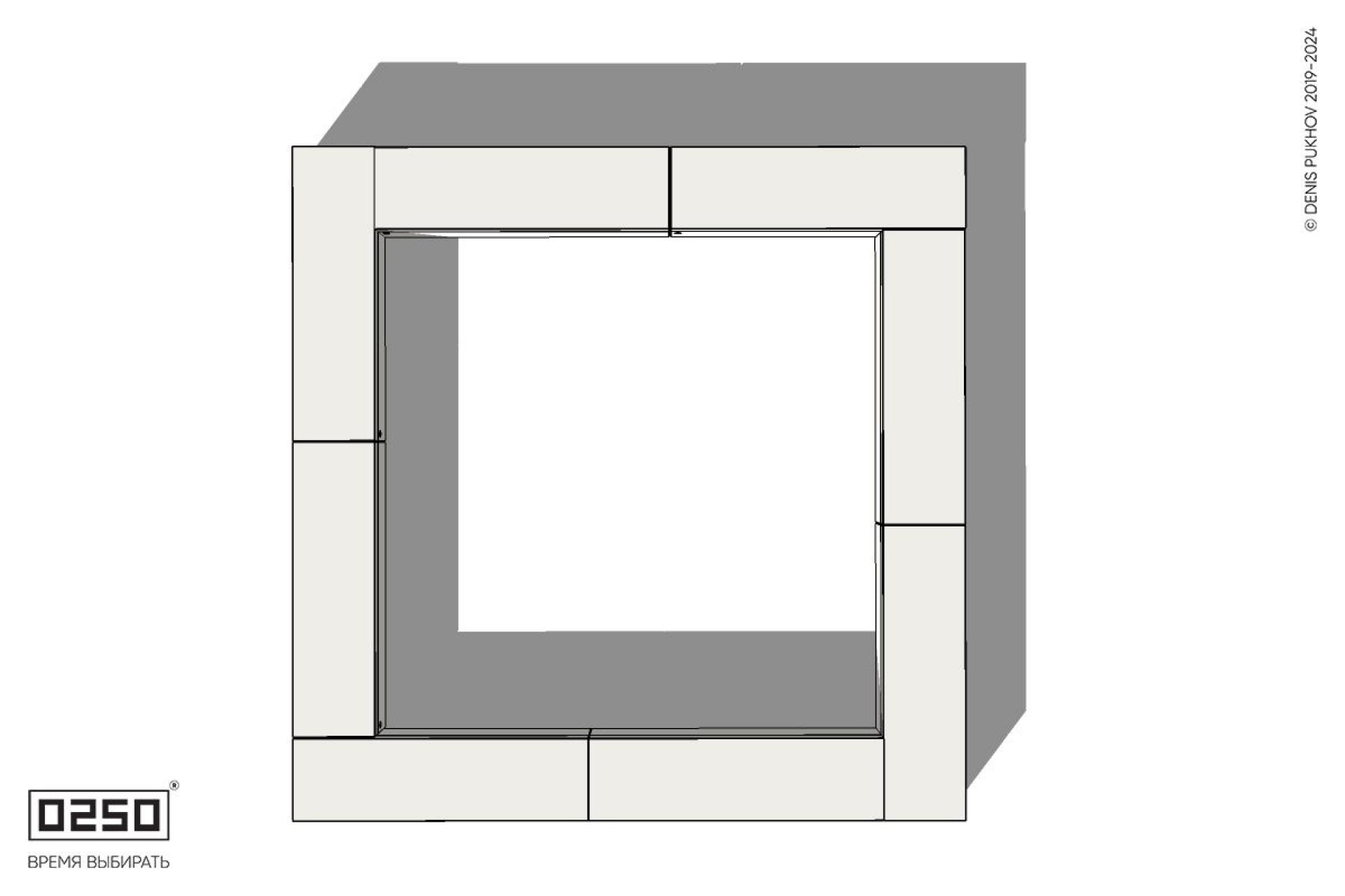 Уличная Бетонная квадратная скамейка двухпролетная на блоке производство 0250