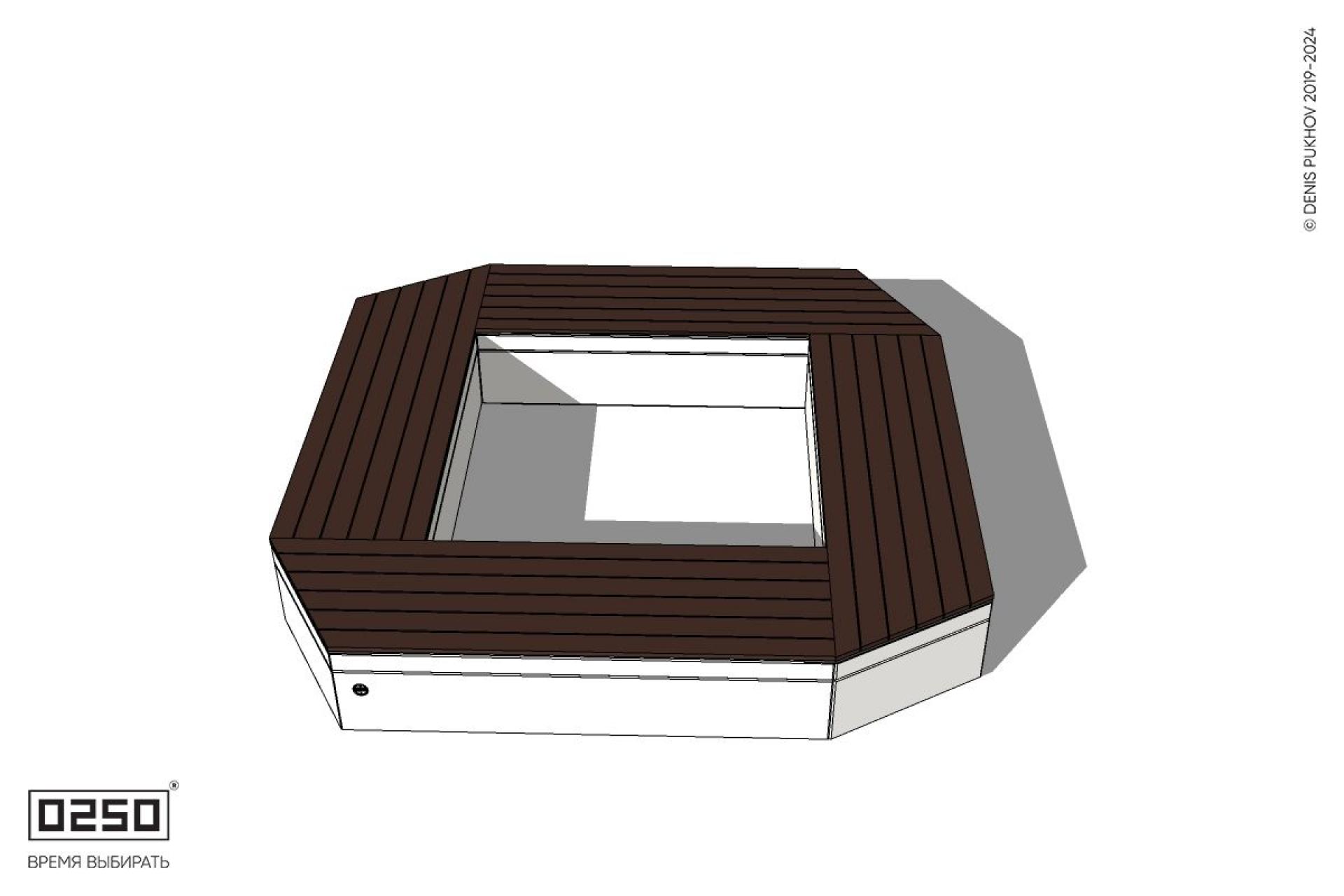 Уличная Квадратная скамейка на блоке усеченная производство 0250