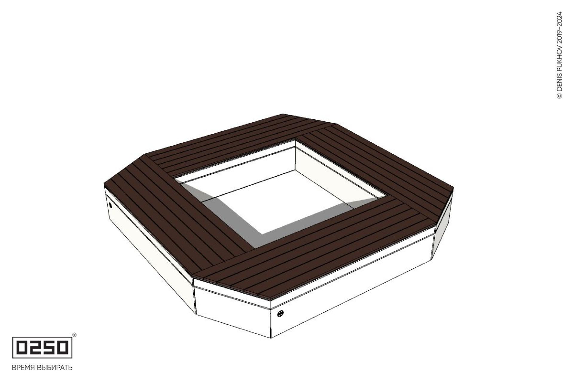 Уличная Квадратная скамейка на блоке усеченная производство 0250