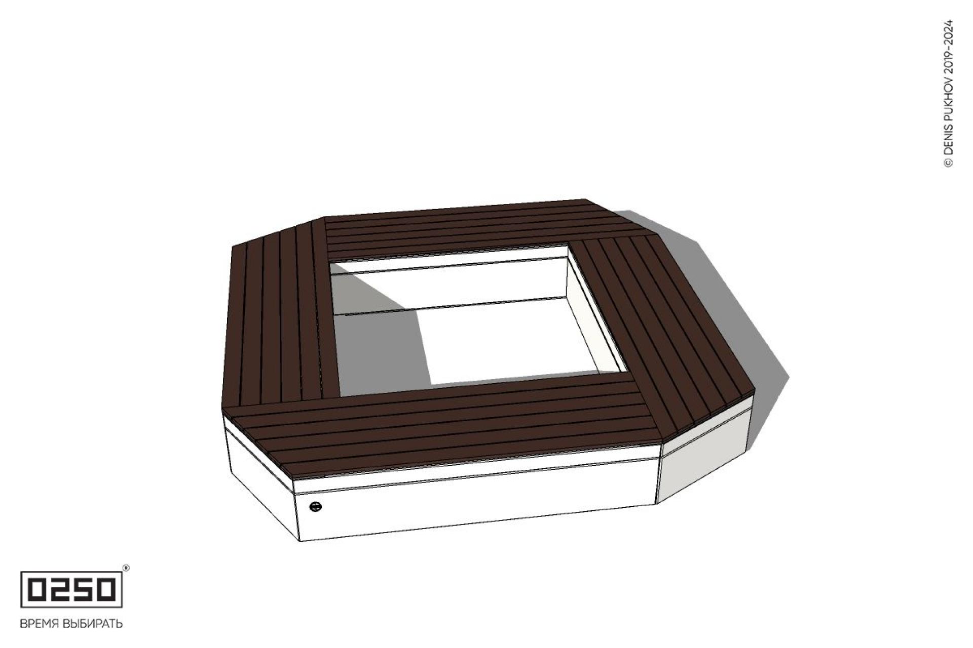 Уличная Квадратная скамейка на блоке усеченная производство 0250