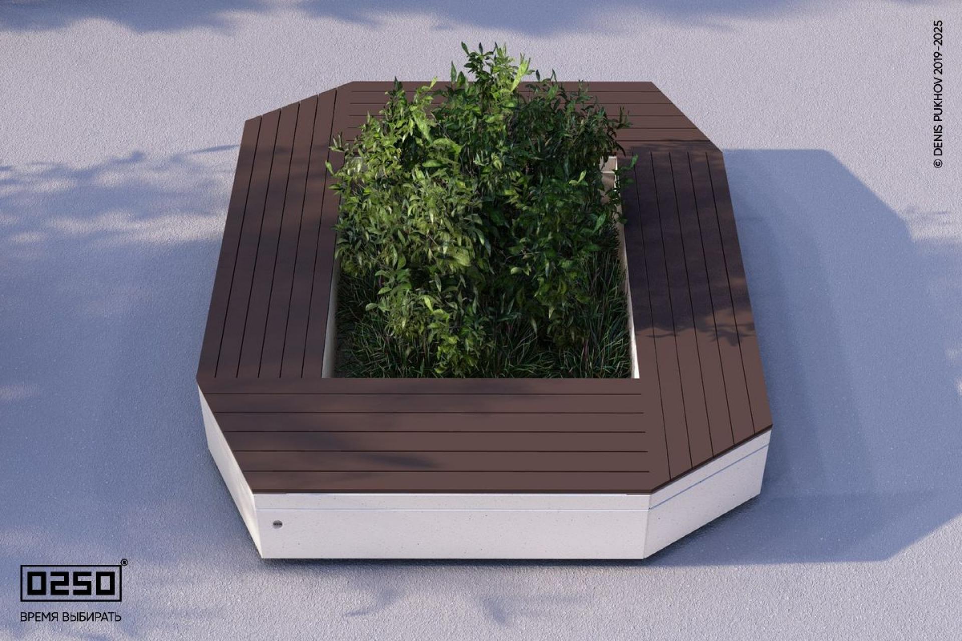 Уличная Квадратная скамейка на блоке усеченная производство 0250, module