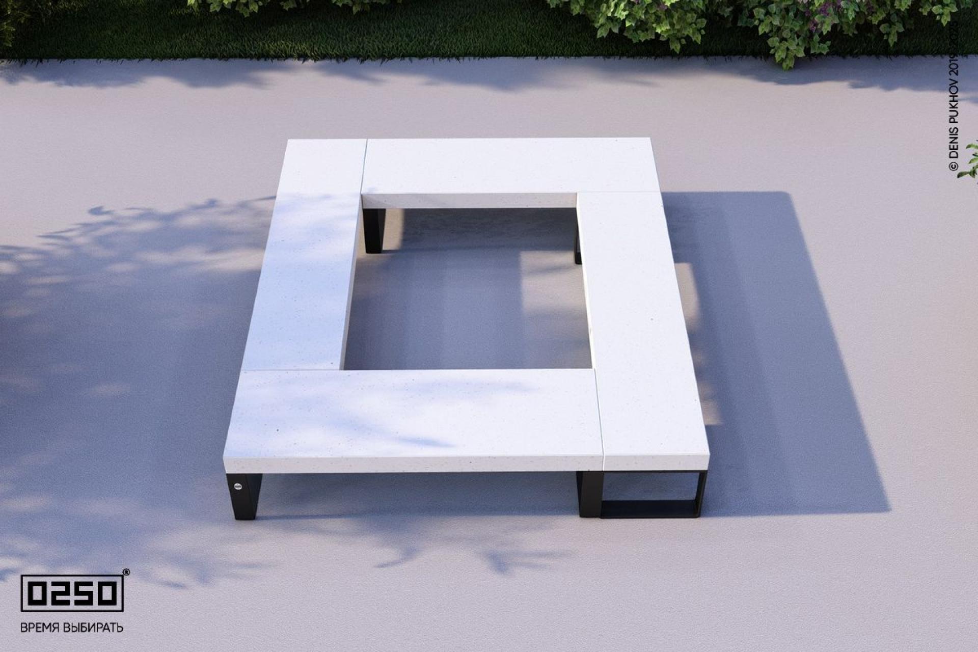 Бетонная квадратная скамейка на ножках Уличная Бетонная квадратная скамейка на ножках производство 0250, module