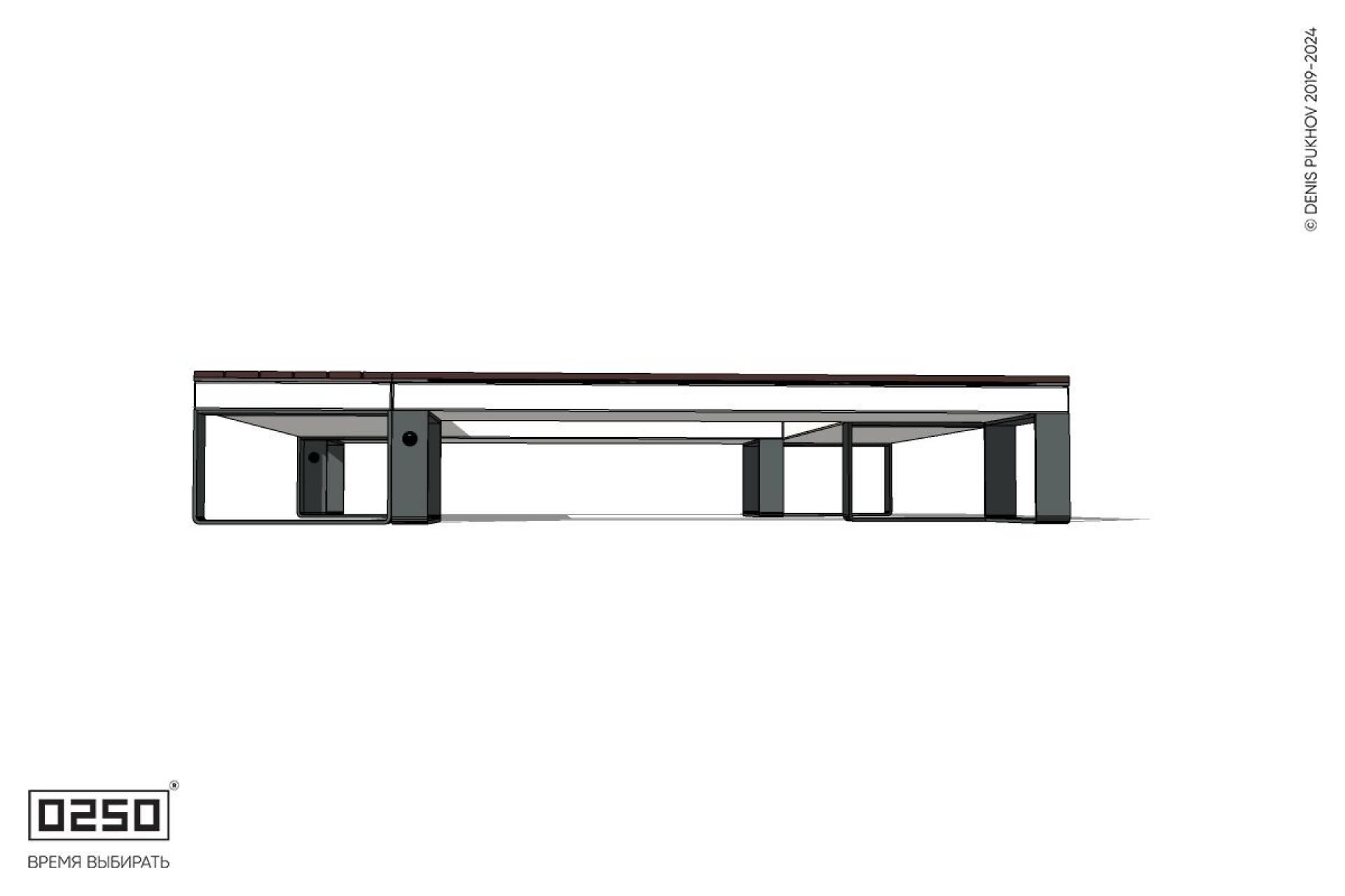 Уличная Квадратная скамейка на ножках производство 0250