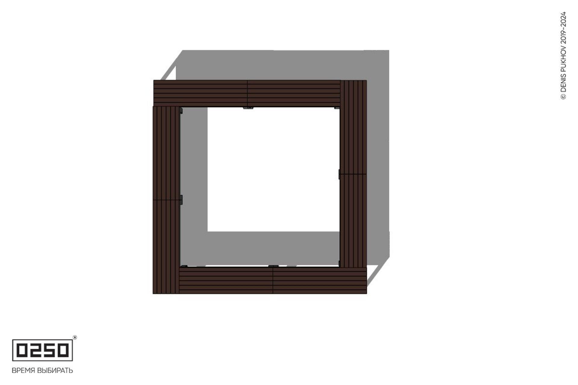 Уличная Квадратная скамейка на ножках двухпролетная производство 0250, module