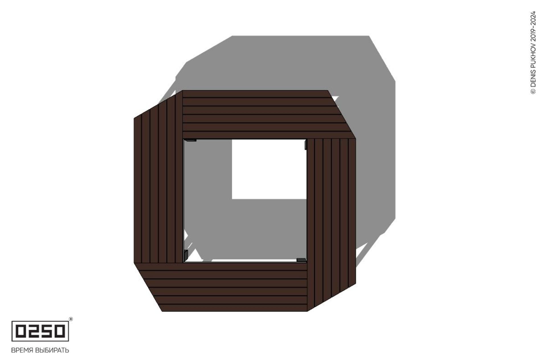 Уличная Квадратная скамейка на ножках усеченная производство 0250, module