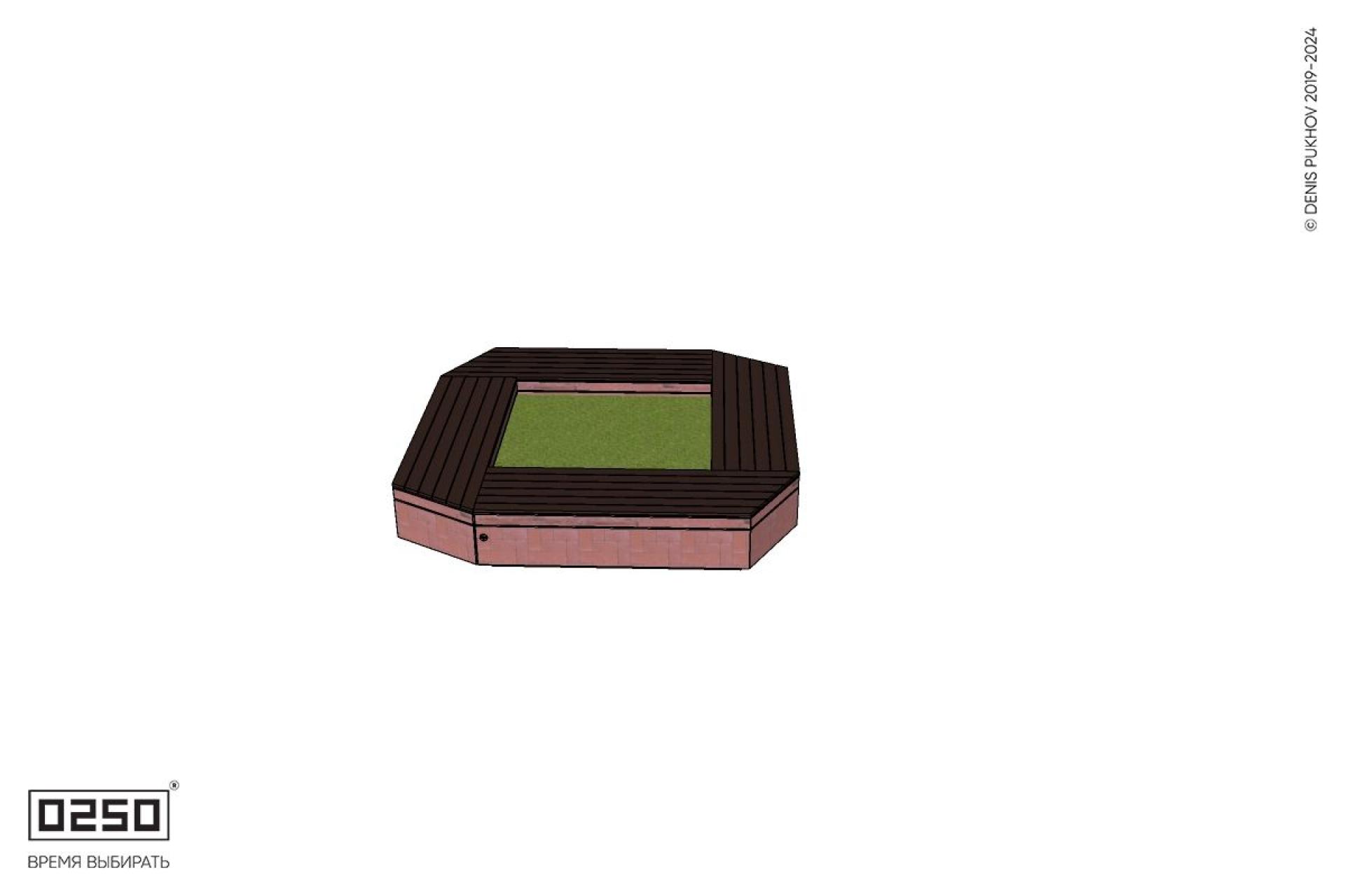 Уличная Квадратная скамейка цветник усеченная производство 0250, modul+