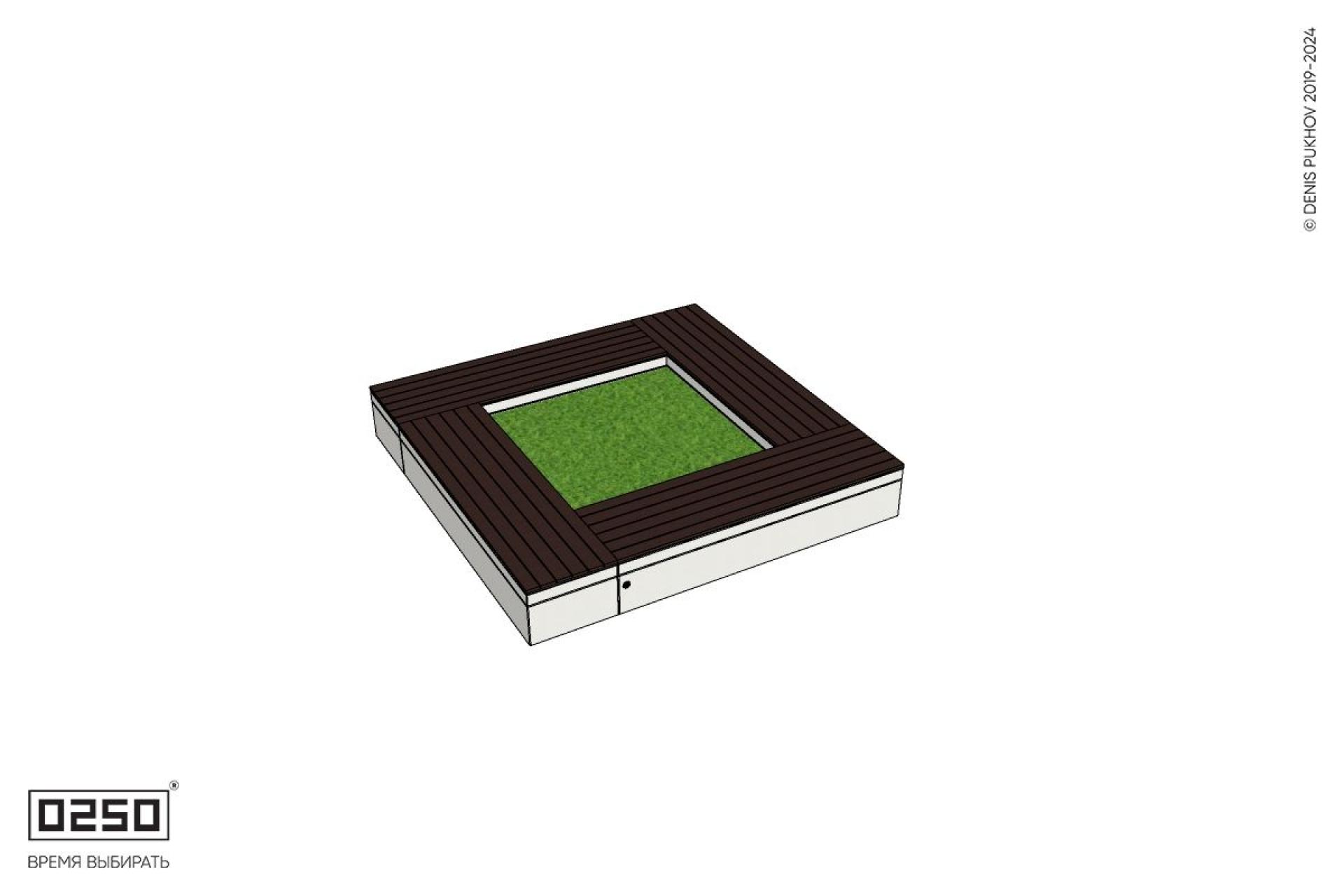 Уличная Квадратная скамейка цветник производство 0250