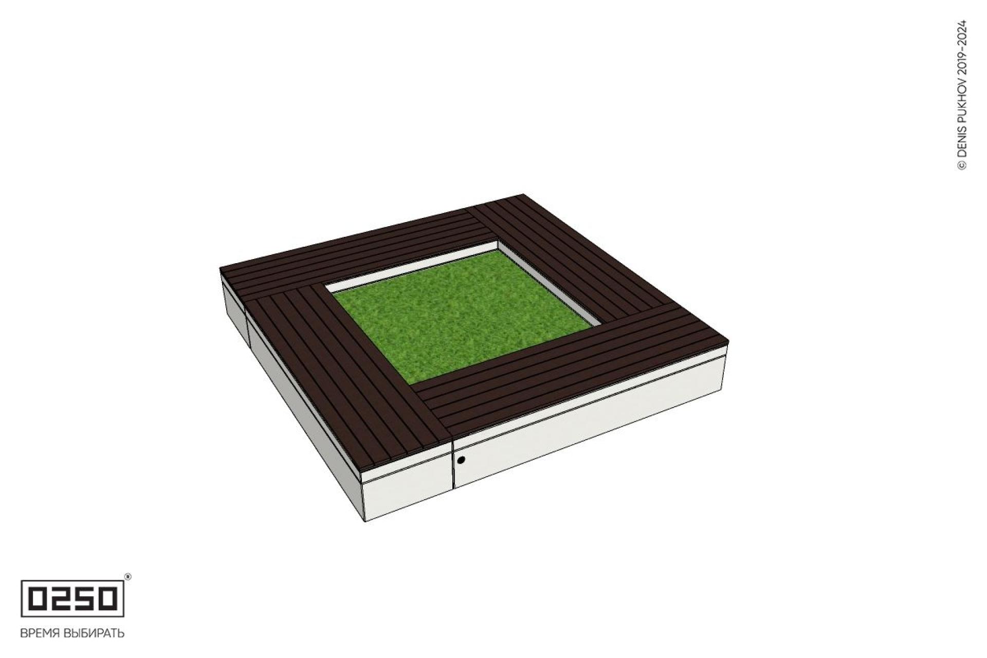 Уличная Квадратная скамейка цветник производство 0250