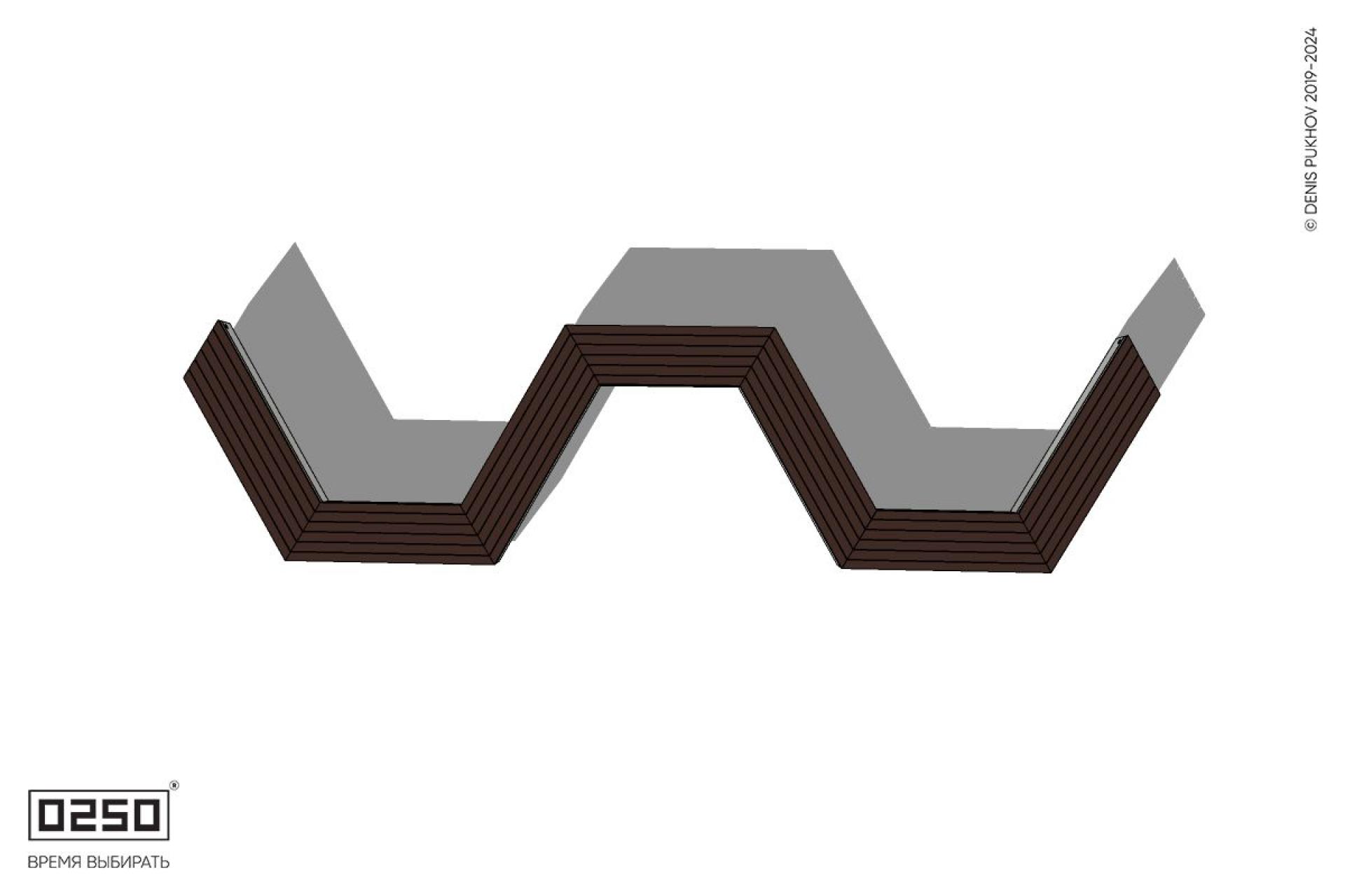 Уличная W-образная трапецеидальная короткая скамейка на блоке производство 0250, module