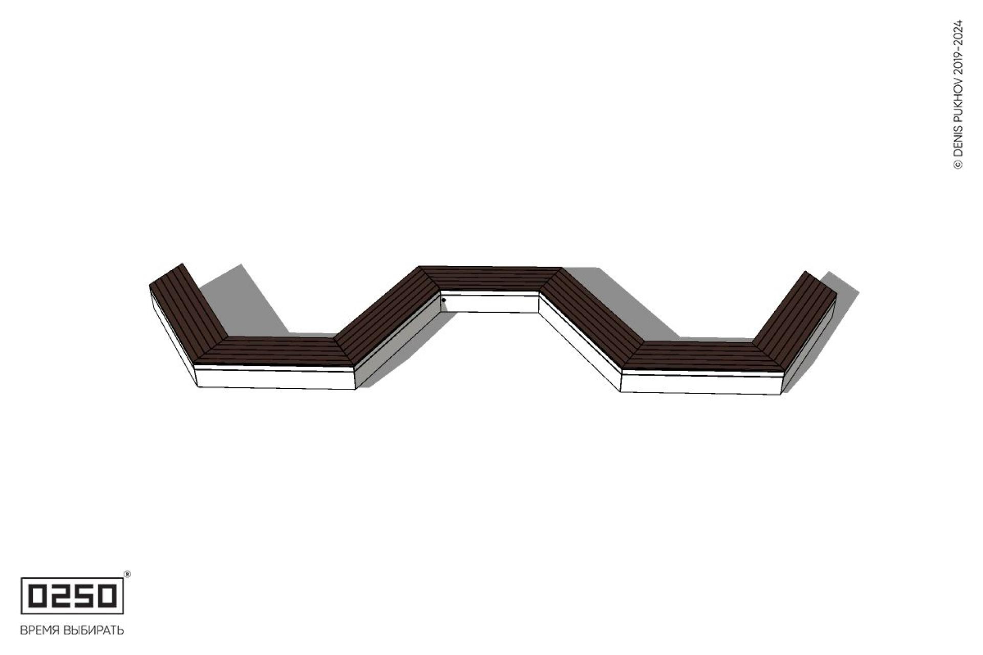 Уличная W-образная трапецеидальная короткая скамейка на блоке производство 0250