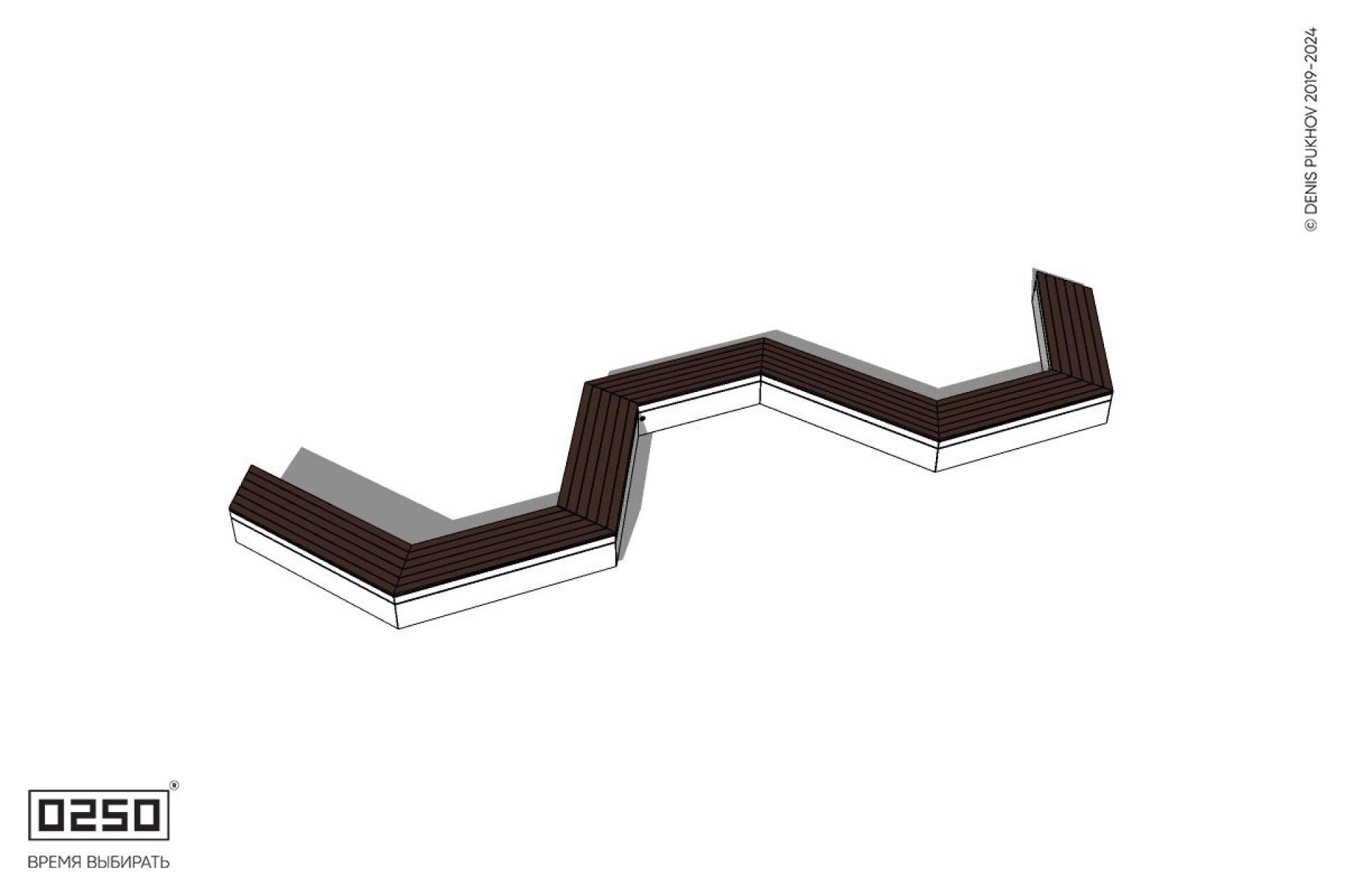 Уличная W-образная трапецеидальная короткая скамейка на блоке производство 0250