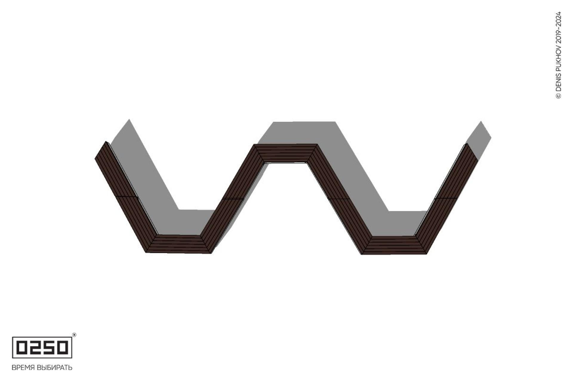 Уличная W-образная трапецеидальная широкая скамейка на блоке производство 0250