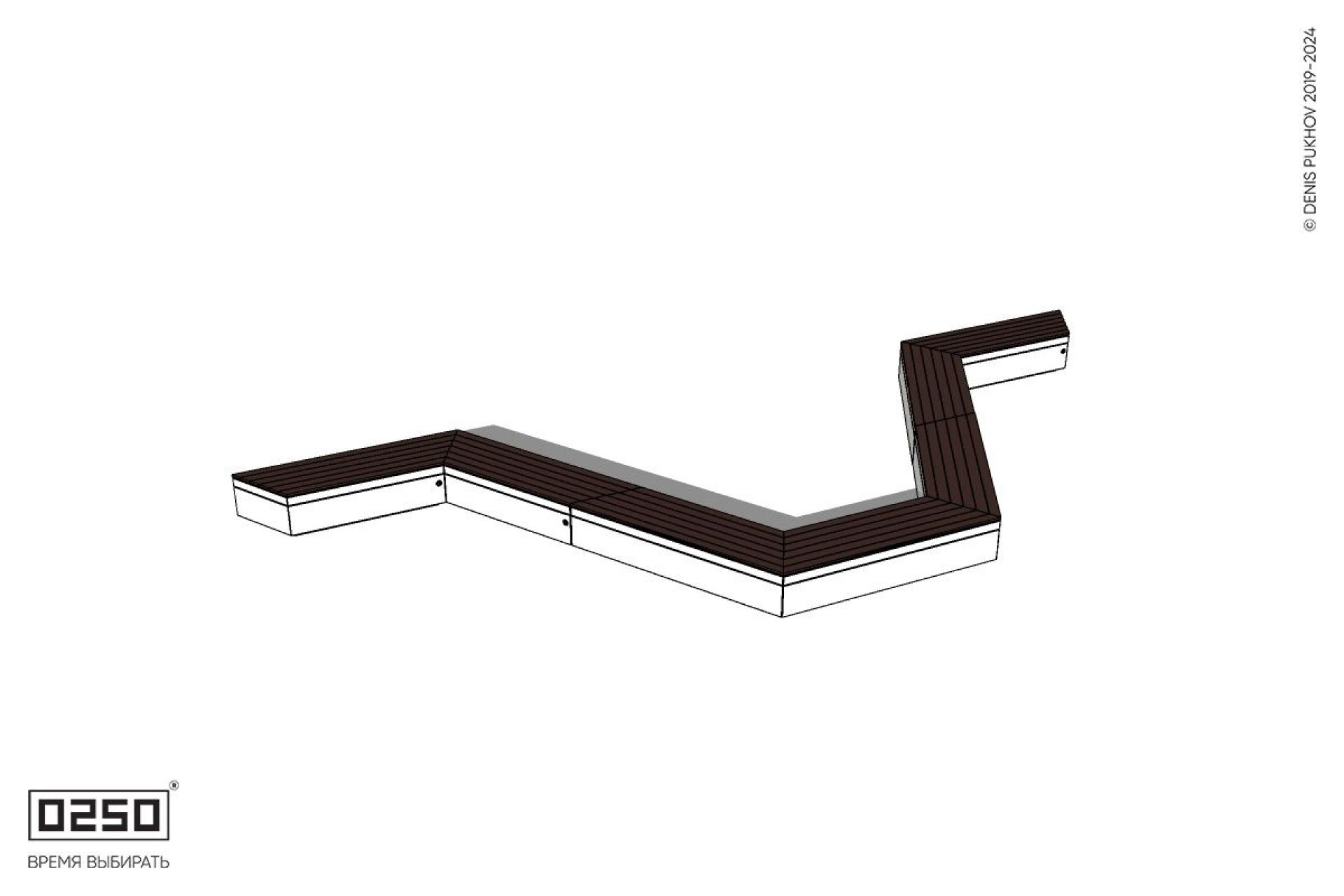 Уличная U-образная трапециевидная длинная скамейка на блоке производство 0250