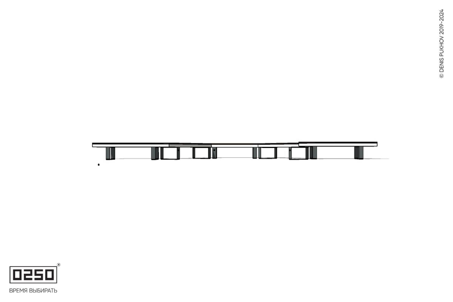 Уличная U-образная трапецеидальная длинная скамейка на ножках производство 0250