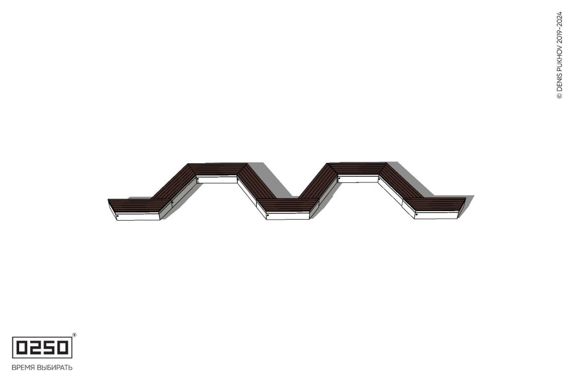 Уличная M-образная трапецеидальная короткая скамейка на блоке производство 0250