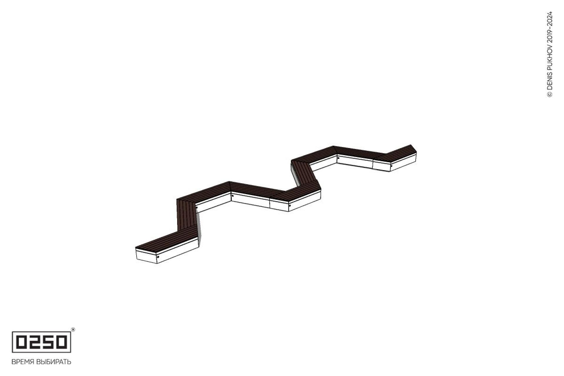 Уличная M-образная трапецеидальная короткая скамейка на блоке производство 0250