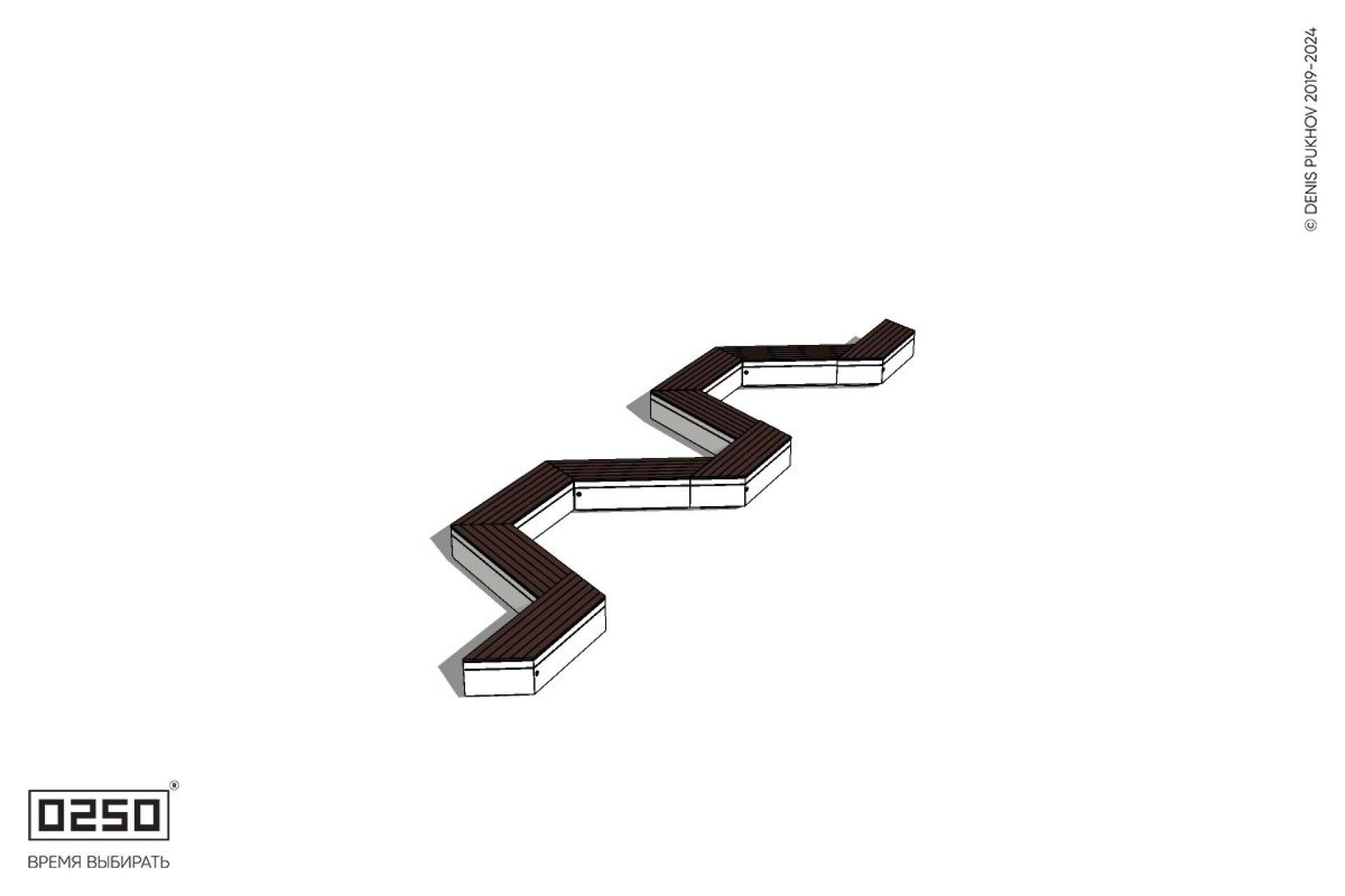 Уличная M-образная трапецеидальная короткая скамейка на блоке производство 0250