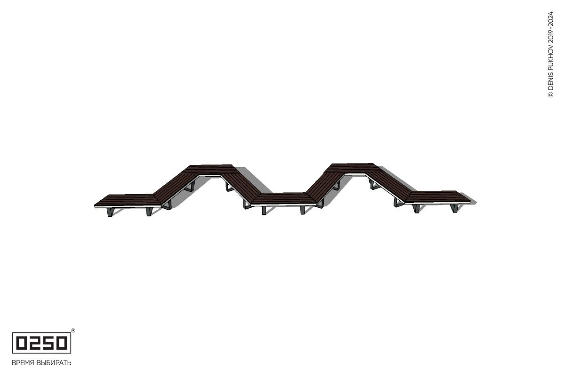 Уличная M-образная трапецеидальная короткая скамейка на ножках производство 0250