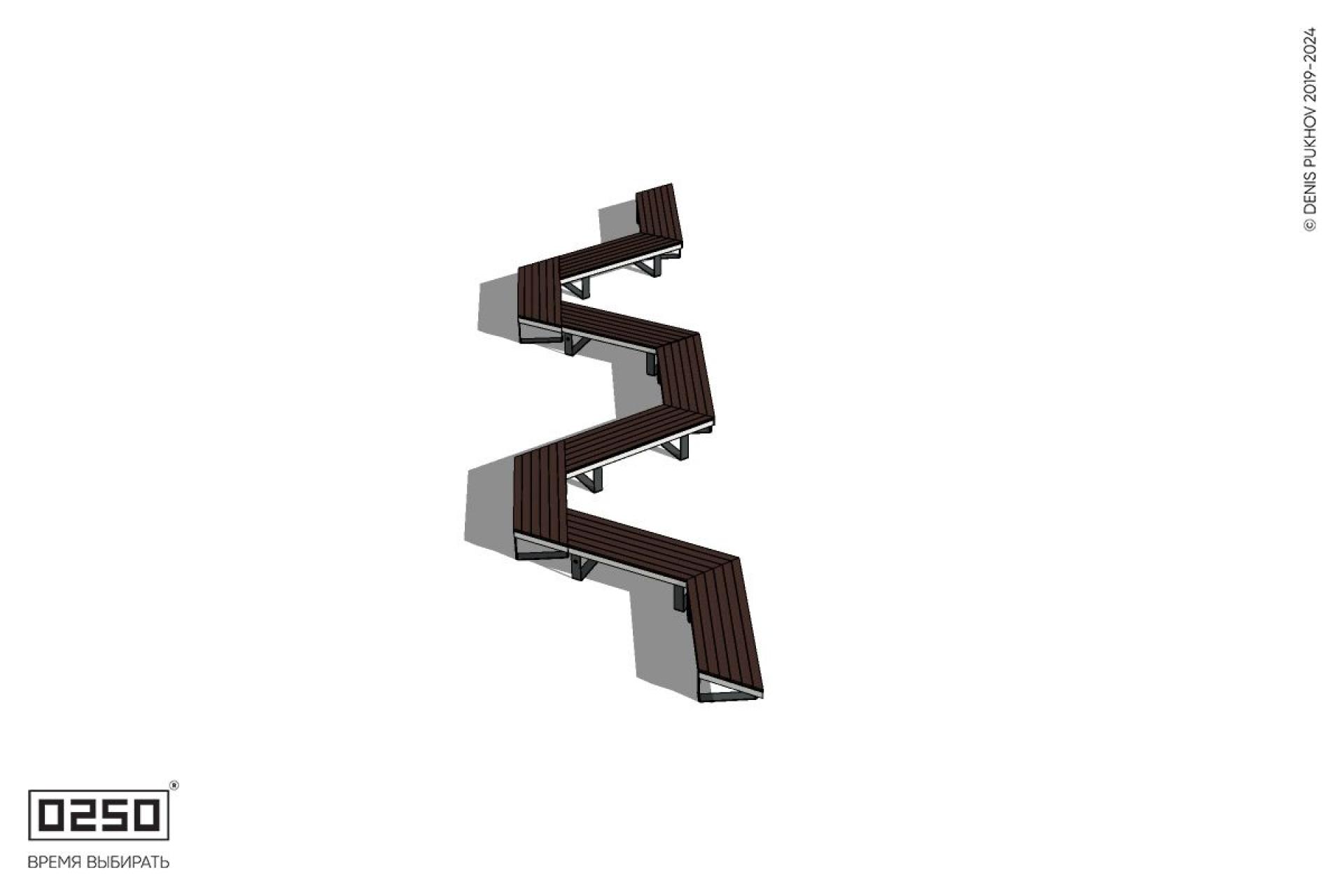 Уличная M-образная трапецеидальная короткая скамейка на ножках производство 0250