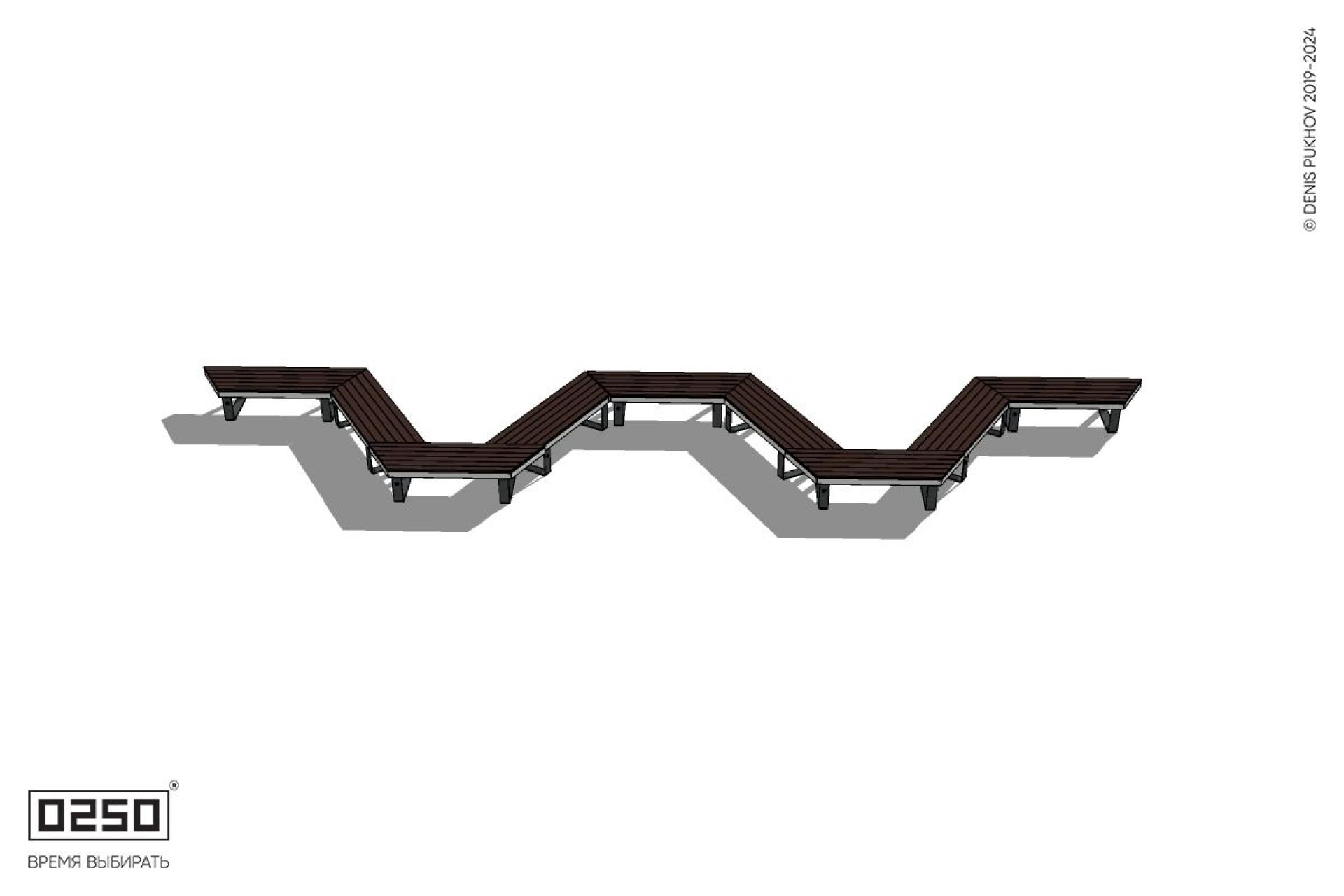 Уличная M-образная трапецеидальная короткая скамейка на ножках производство 0250