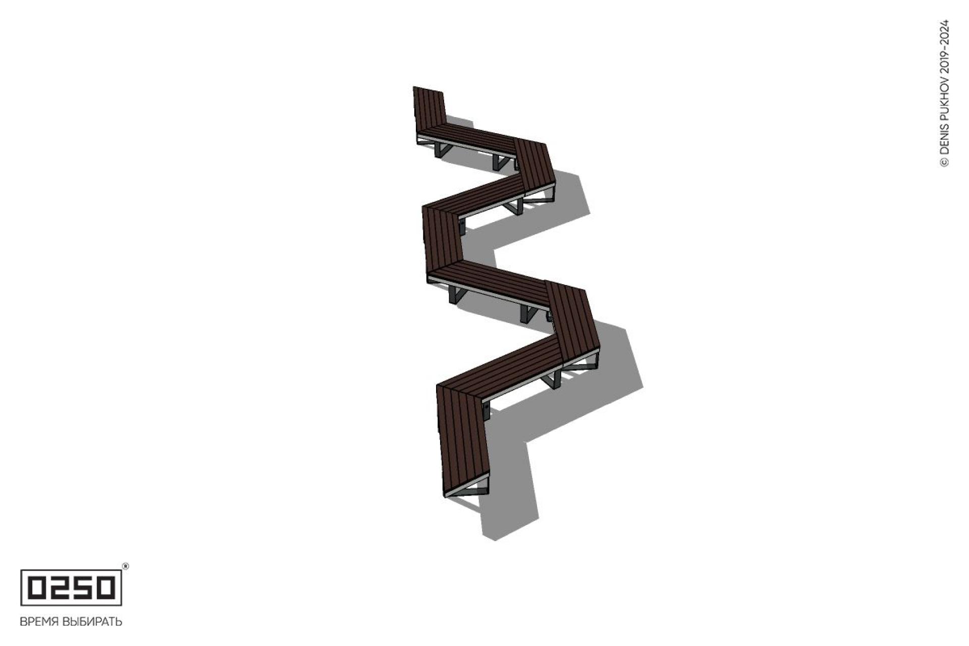 Уличная M-образная трапецеидальная короткая скамейка на ножках производство 0250